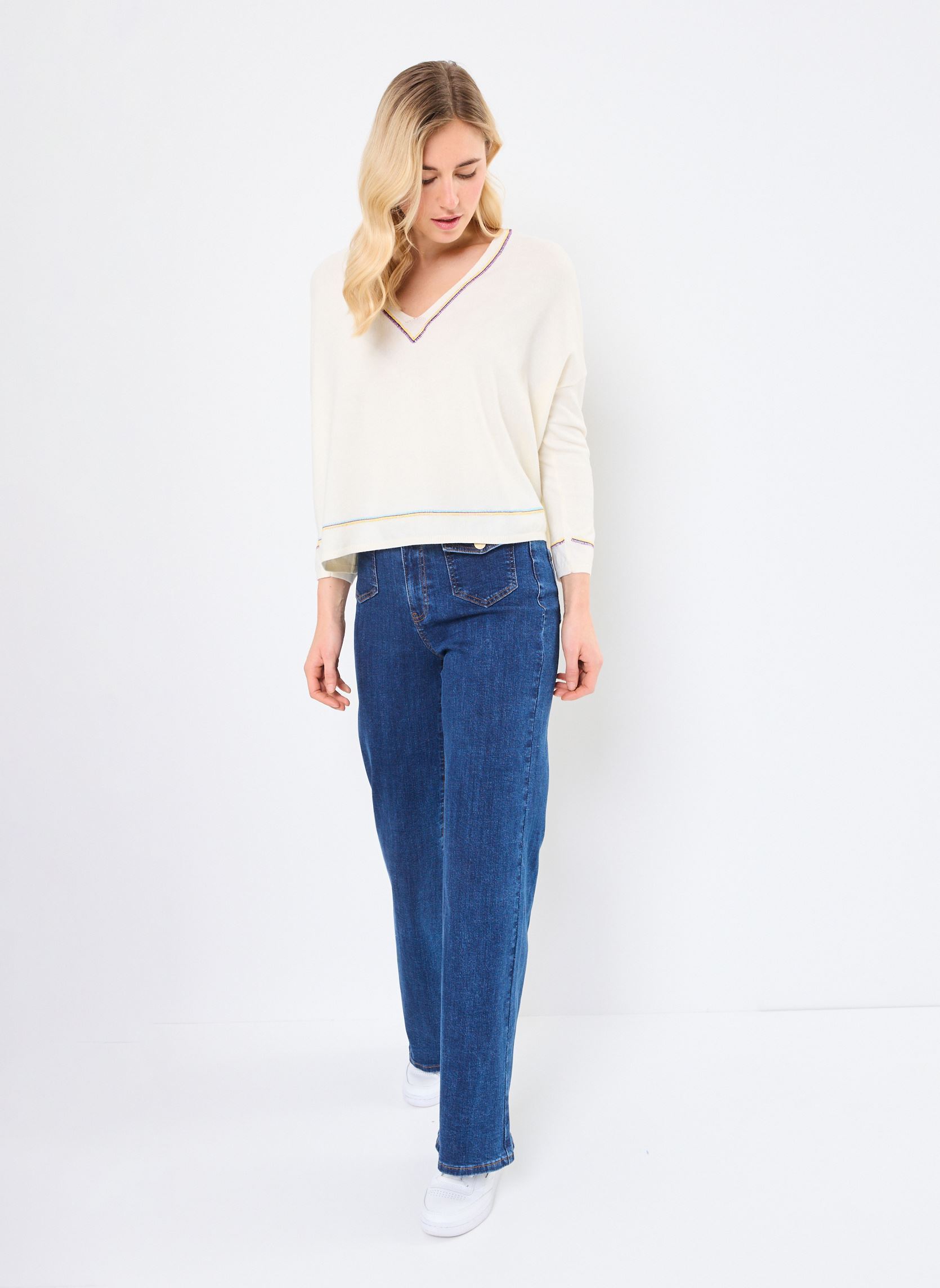 Pulls Leila femme blanc Orféo Pulls Leila femme blanc Ecru