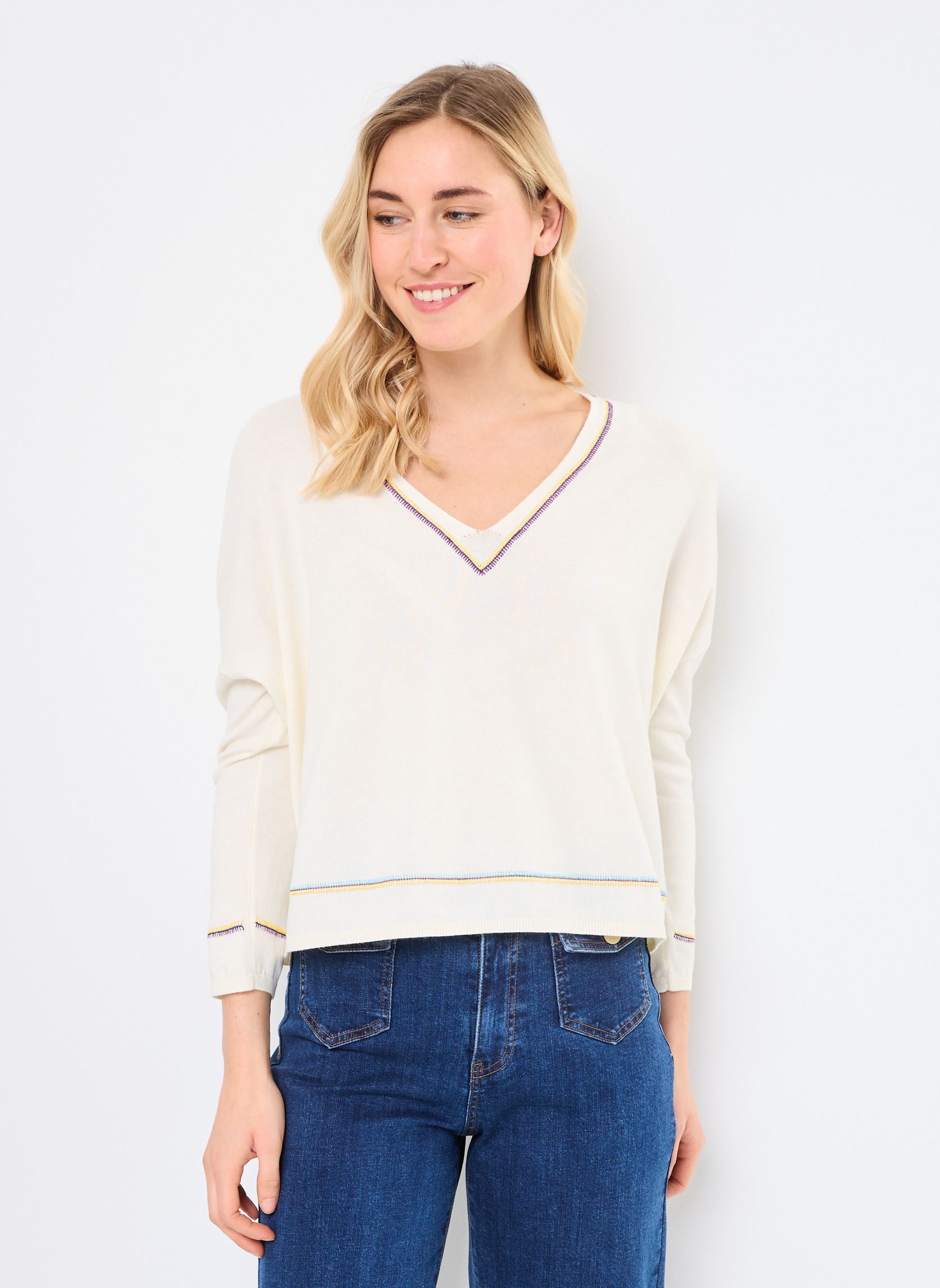 Pulls Leila femme blanc Orféo Pulls Leila femme blanc Ecru