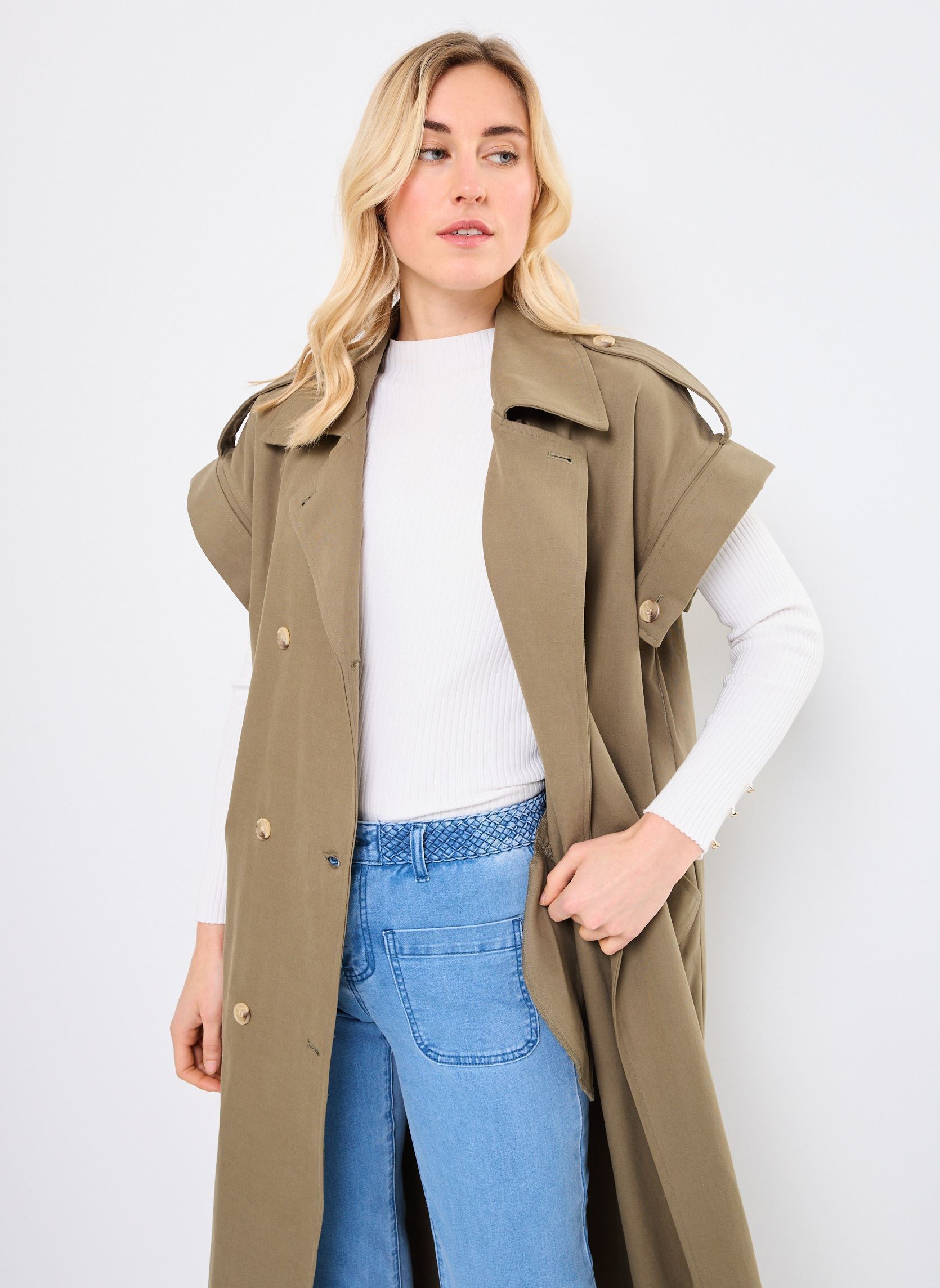 Trench-coats Lana femme vert Orféo Trench-coats Lana femme vert Kaki