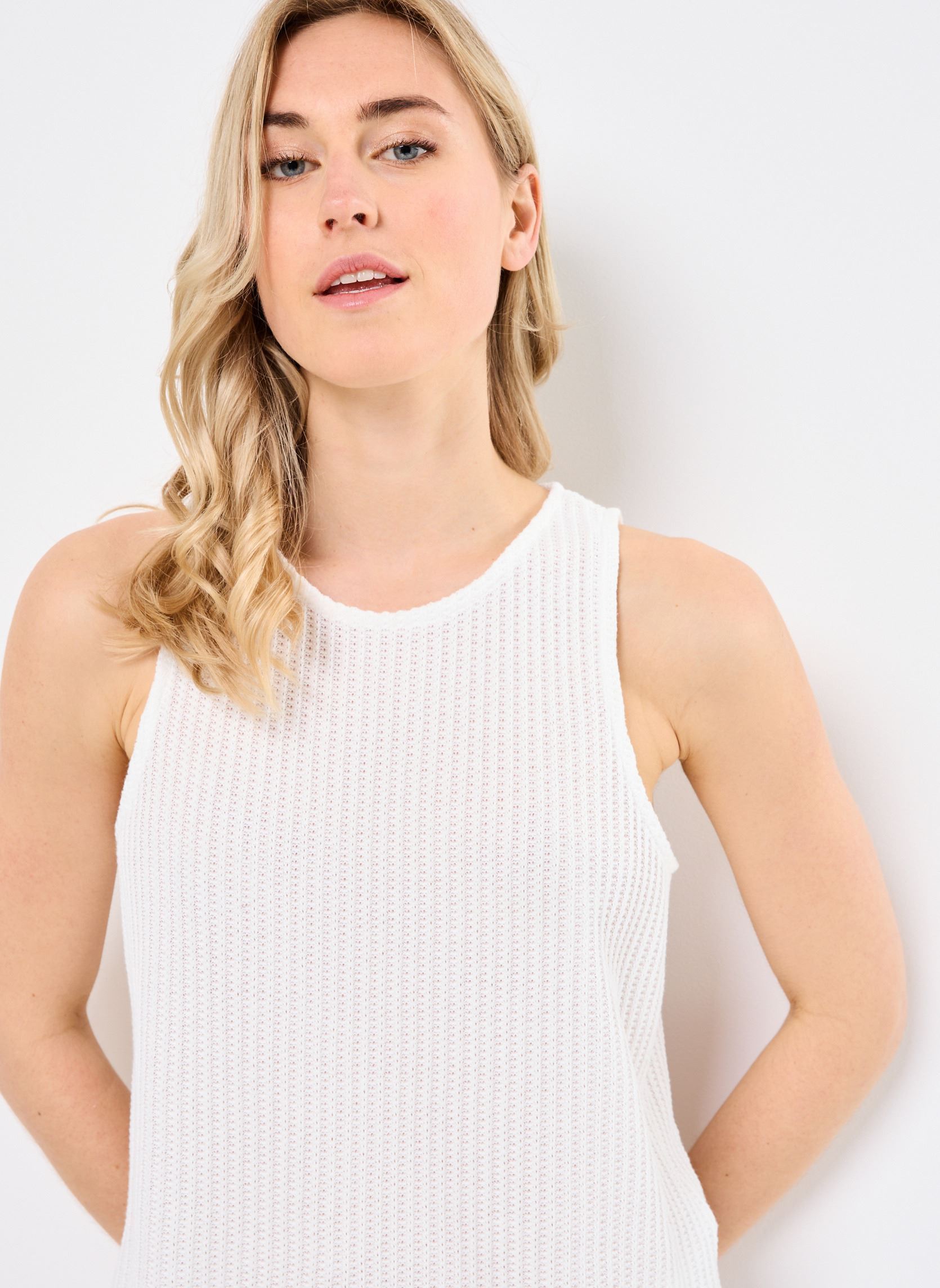 Tops TOP CROCHET femme blanc MADE BY Tops TOP CROCHET femme blanc SNOW WHITE
