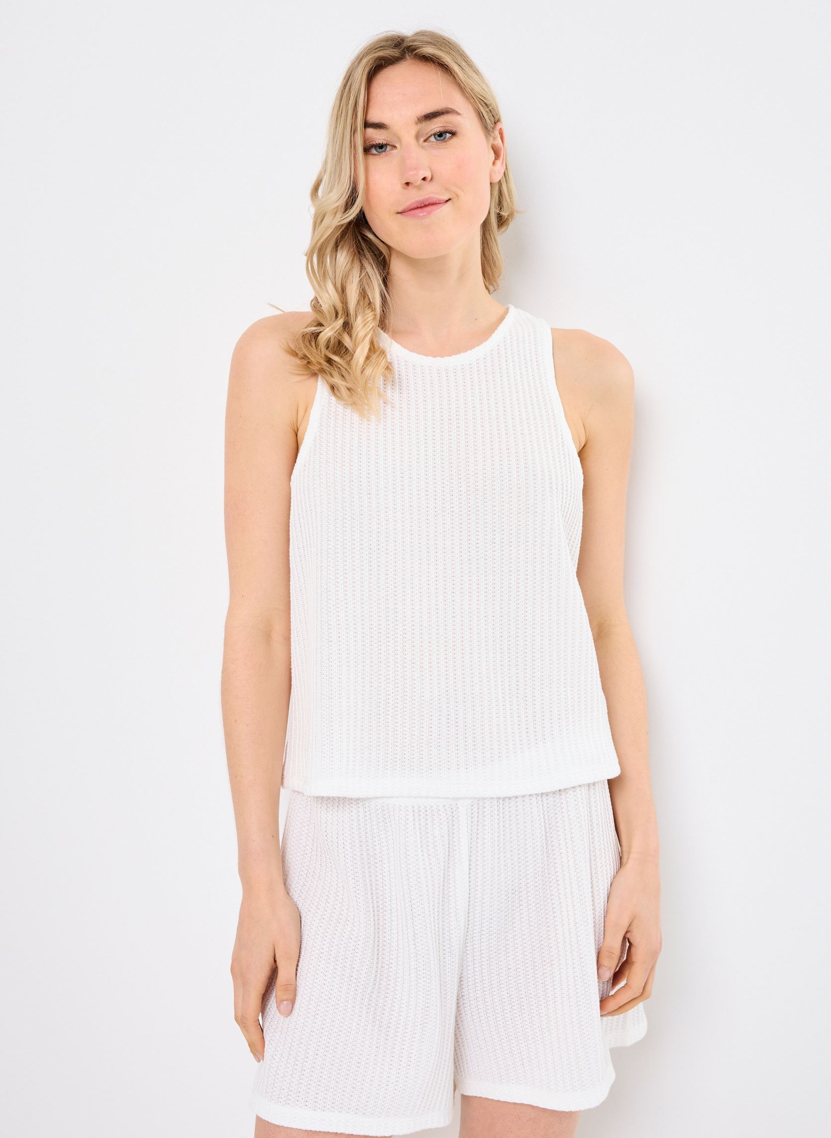 Tops TOP CROCHET femme blanc MADE BY Tops TOP CROCHET femme blanc SNOW WHITE
