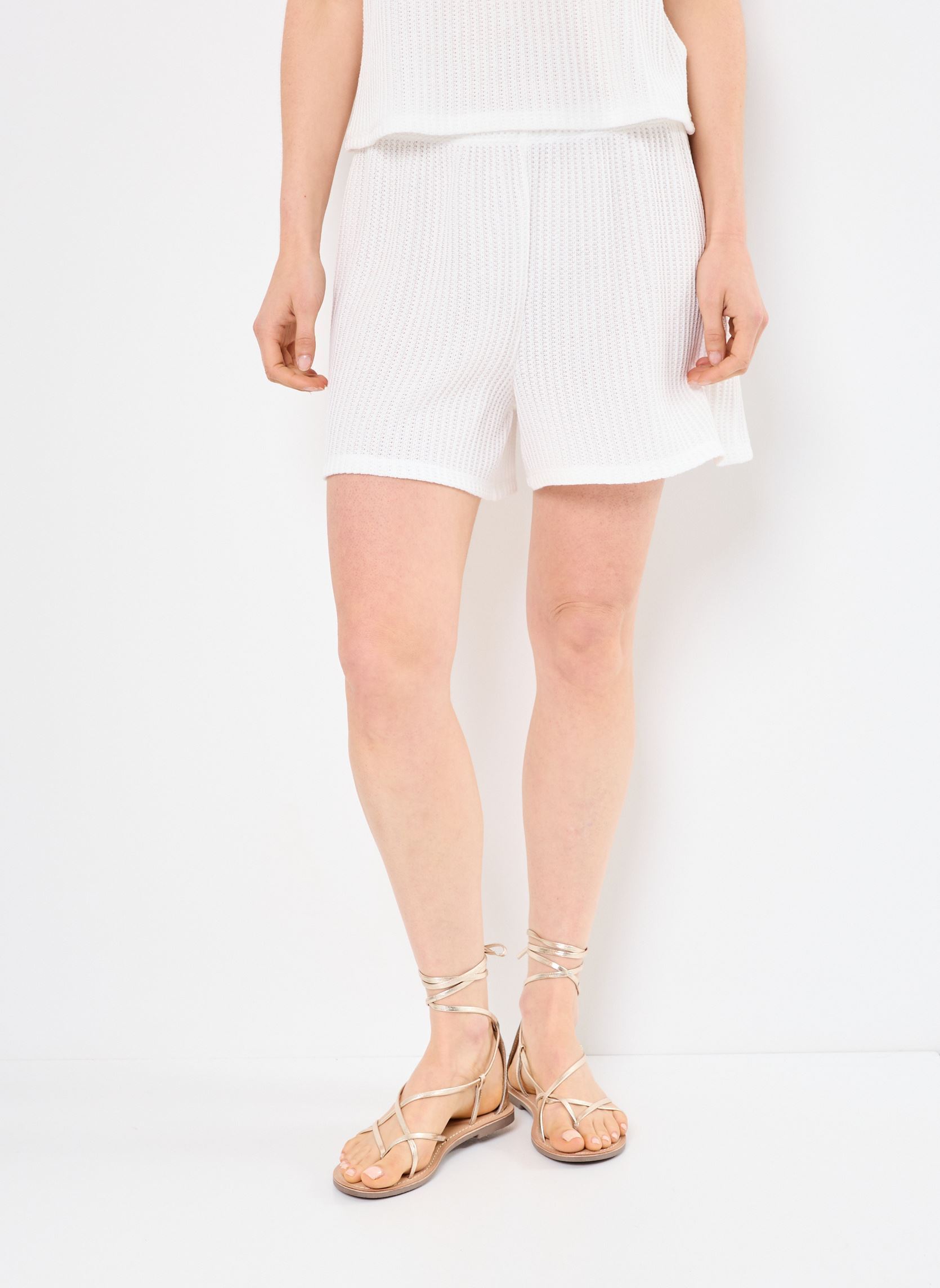 Shorts SHORT CROCHET dames wit MADE BY Shorts SHORT CROCHET dames wit SNOW WHITE