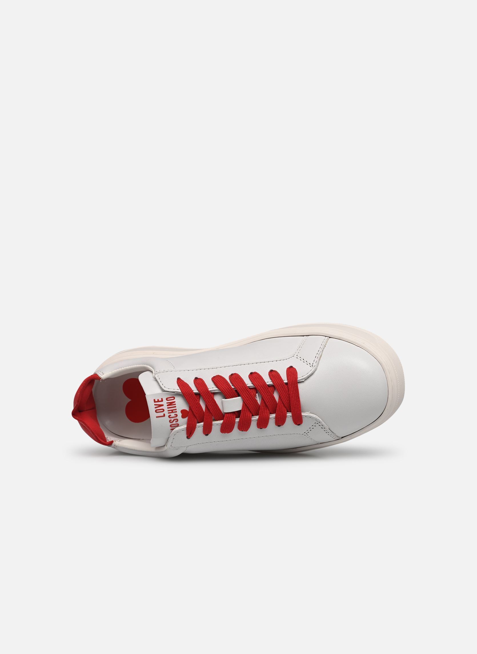 Lage sneakers SNEAKERD.BOLD40 VIT BIAN/NAPPA ROSS dames rood Love Moschino Lage sneakers SNEAKERD.BOLD40 VIT BIAN/NAPPA ROSS dames rood White/red
