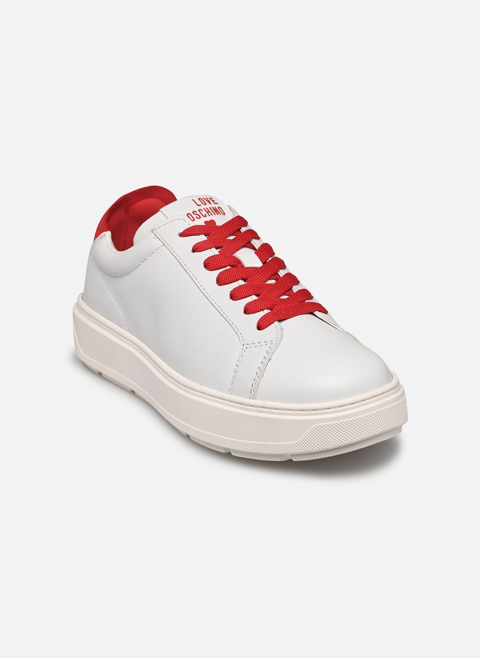 Lage sneakers SNEAKERD.BOLD40 VIT BIAN/NAPPA ROSS dames rood Love Moschino Lage sneakers SNEAKERD.BOLD40 VIT BIAN/NAPPA ROSS dames rood White/red