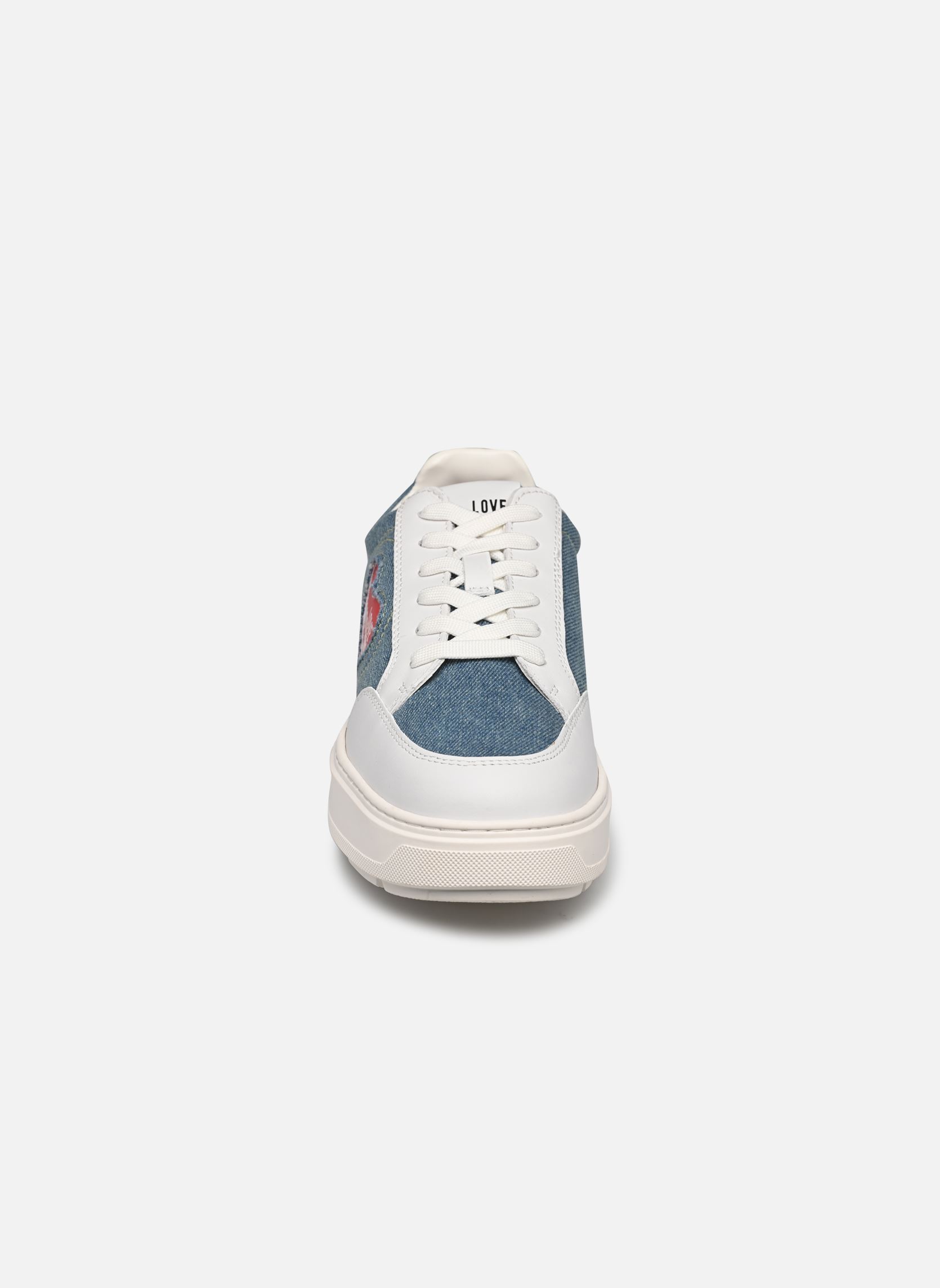 Niedrige Sneaker CRYSTAL LOVE JA15326G1M damen weiß Love Moschino Niedrige Sneaker CRYSTAL LOVE JA15326G1M damen weiß LIGHT BLUE/WHITE/RED