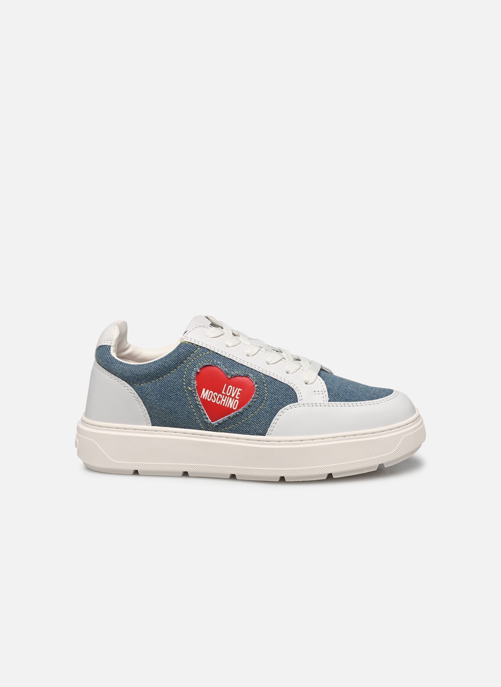 Niedrige Sneaker CRYSTAL LOVE JA15326G1M damen weiß Love Moschino Niedrige Sneaker CRYSTAL LOVE JA15326G1M damen weiß LIGHT BLUE/WHITE/RED