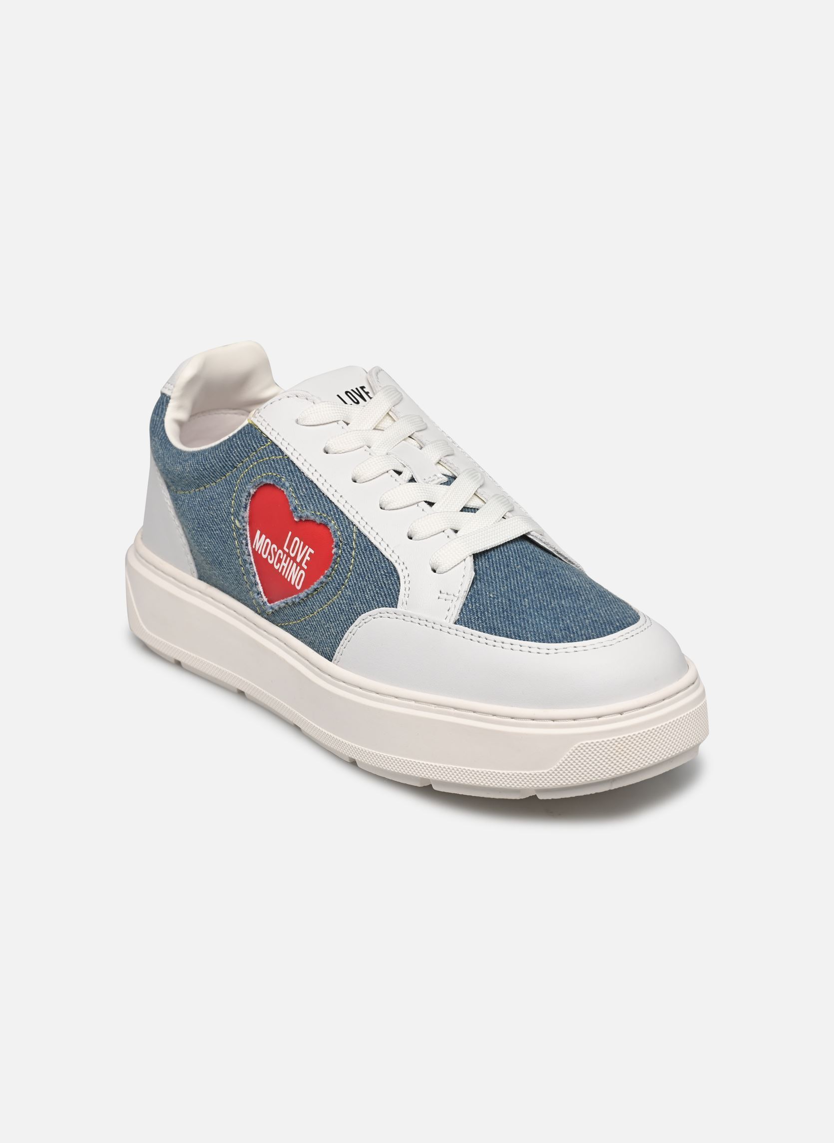 Niedrige Sneaker CRYSTAL LOVE JA15326G1M damen weiß Love Moschino Niedrige Sneaker CRYSTAL LOVE JA15326G1M damen weiß LIGHT BLUE/WHITE/RED