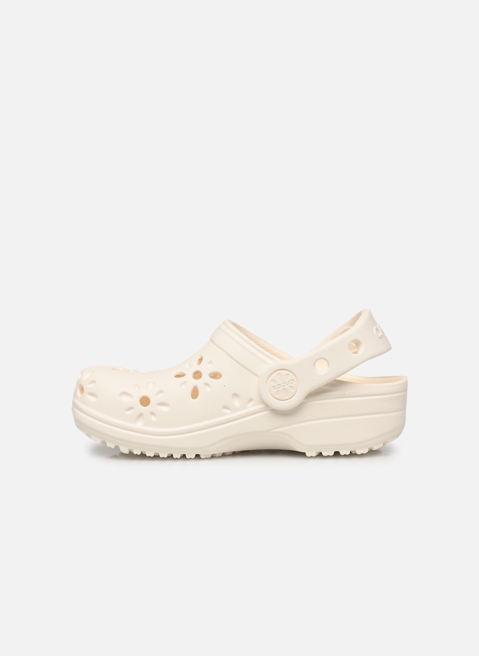 Pantoletten und Clogs Classic Floral Cut Out Clog K mädchen weiß Crocs Pantoletten und Clogs Classic Floral Cut Out Clog K mädchen weiß CHALK