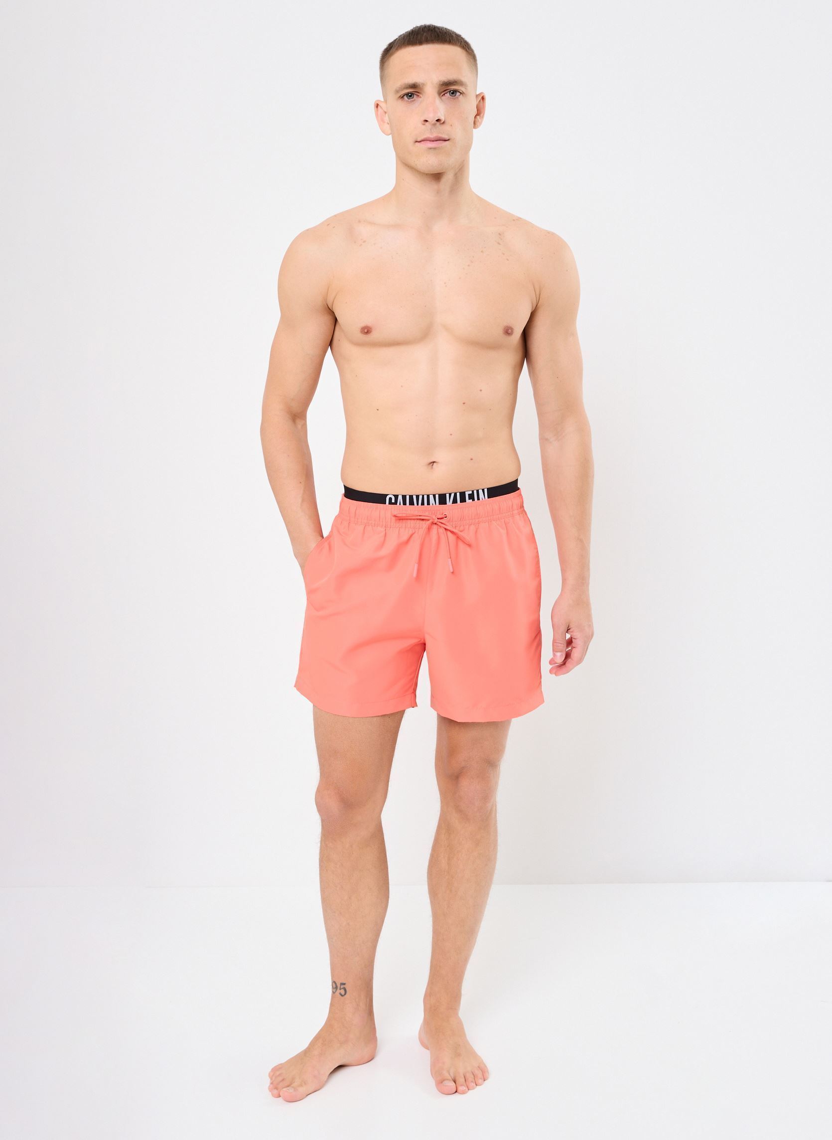 Shorts de bain Medium Double Wb KM0KM01093 homme rose Calvin Klein Shorts de bain Medium Double Wb KM0KM01093 homme rose DAZZLING CORAL