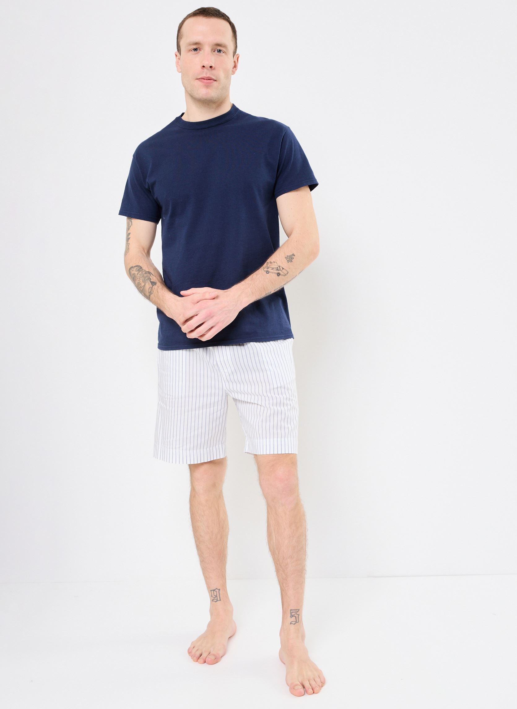 Shorts de sport Sleep Short LV00NM2832 homme bleu Calvin Klein Shorts de sport Sleep Short LV00NM2832 homme bleu STEADY STRIPE_GRISAILLE