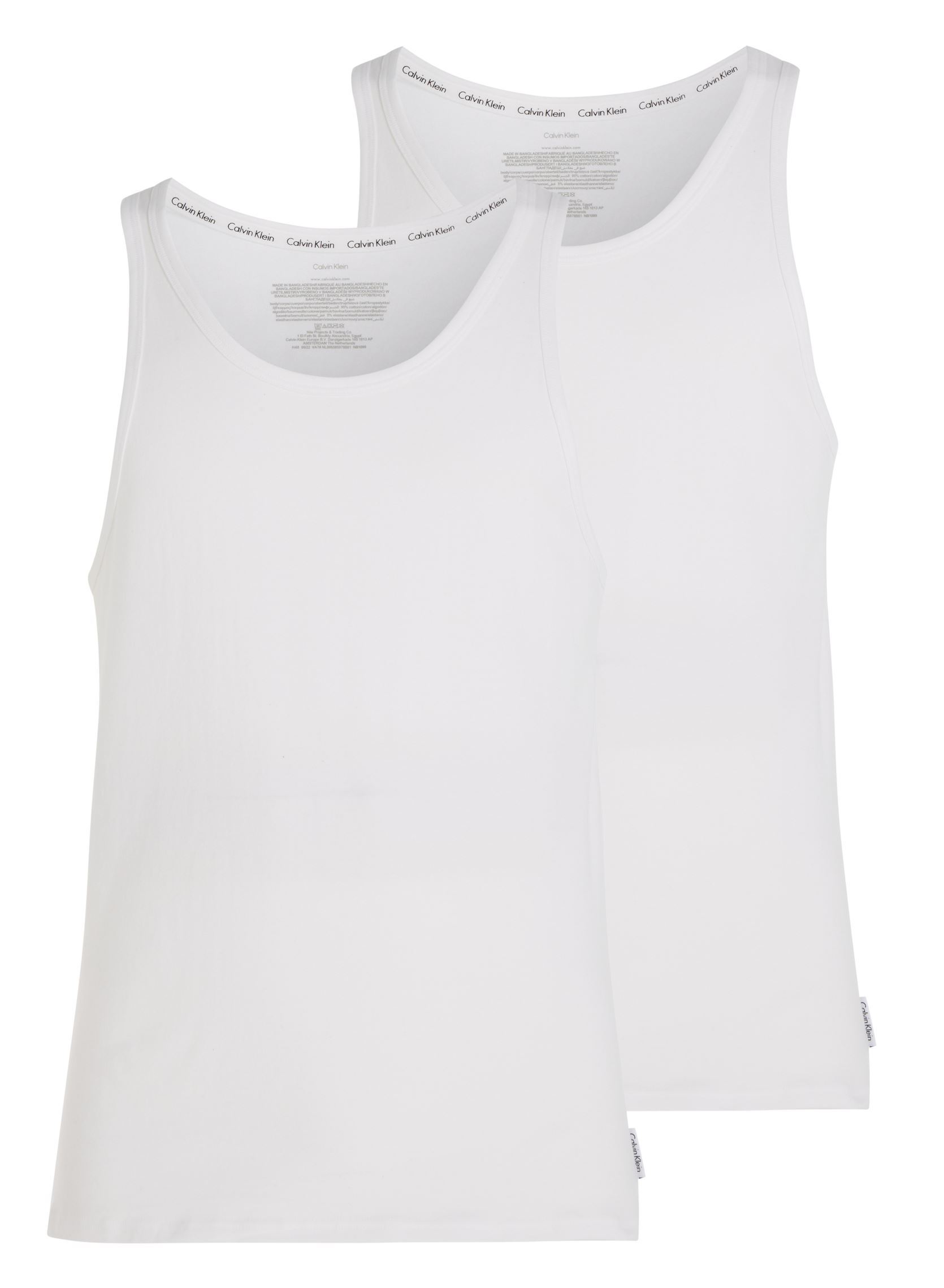 Débardeurs 2P Tank 000NB1099A homme blanc Calvin Klein Débardeurs 2P Tank 000NB1099A homme blanc WHITE