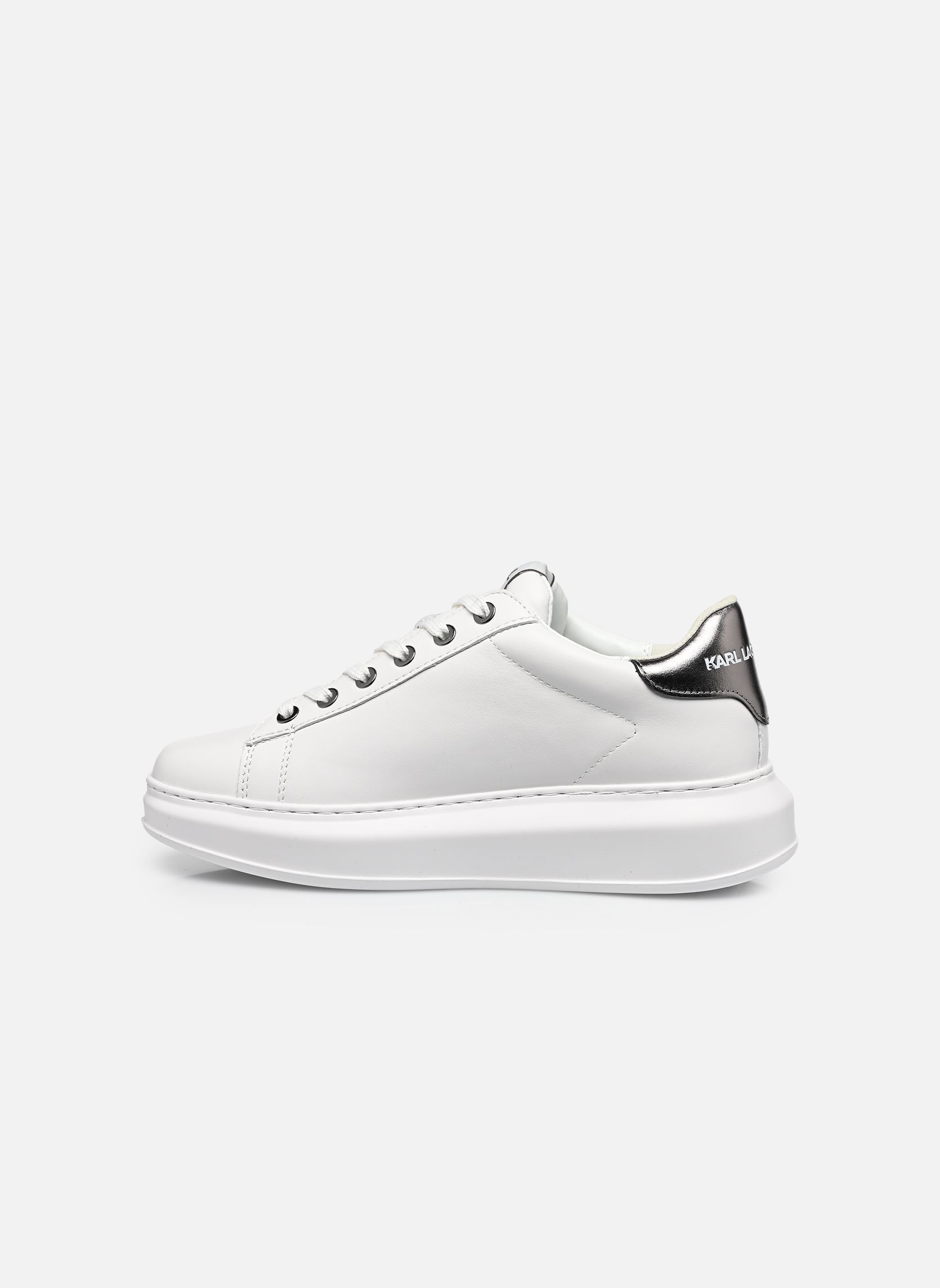 Baskets compensées KAPRI Maison Karl Lace N femme blanc Karl Lagerfeld Baskets compensées KAPRI Maison Karl Lace N femme blanc White Lthr W/Silver
