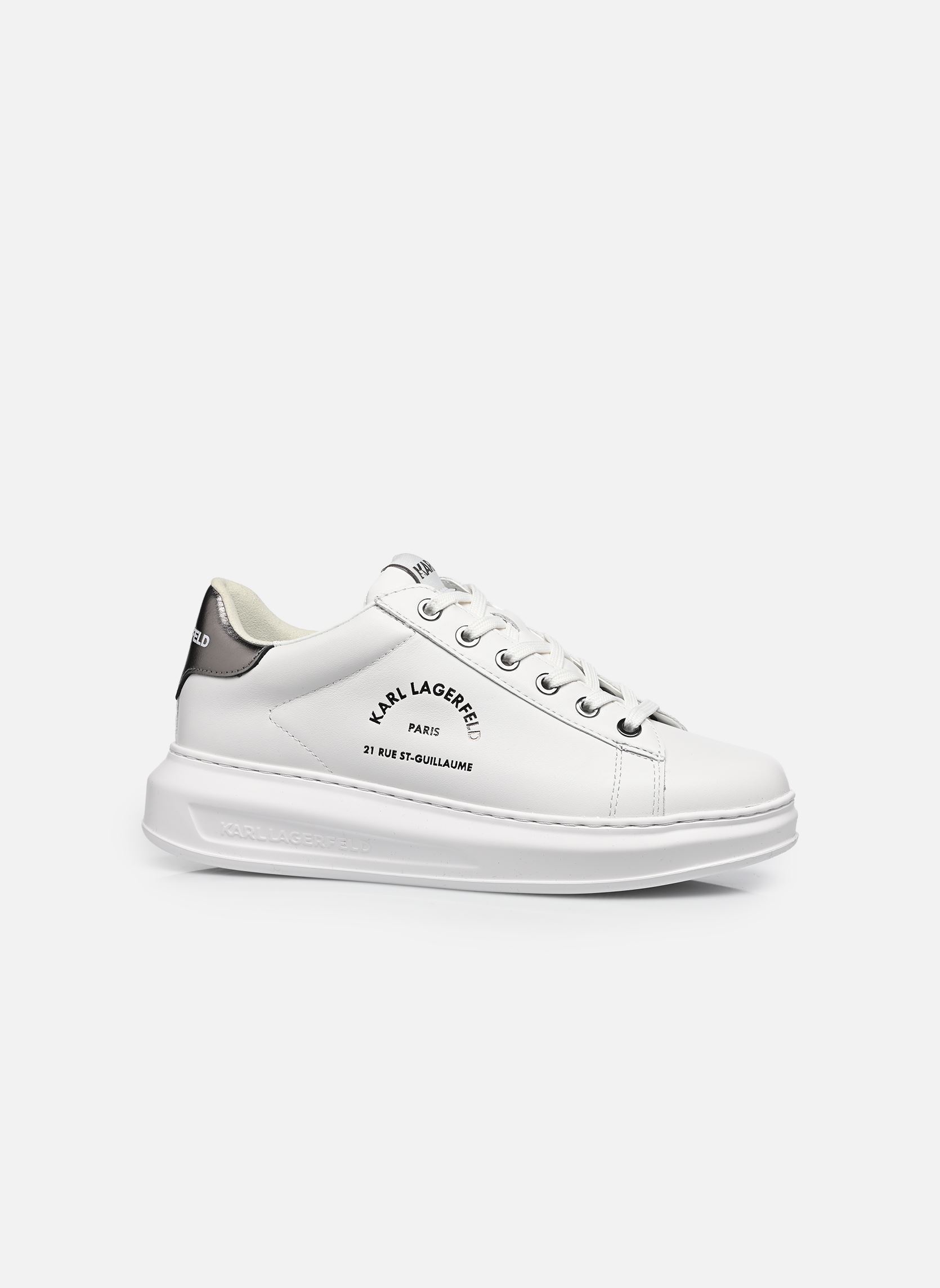 Baskets compensées KAPRI Maison Karl Lace N femme blanc Karl Lagerfeld Baskets compensées KAPRI Maison Karl Lace N femme blanc White Lthr W/Silver