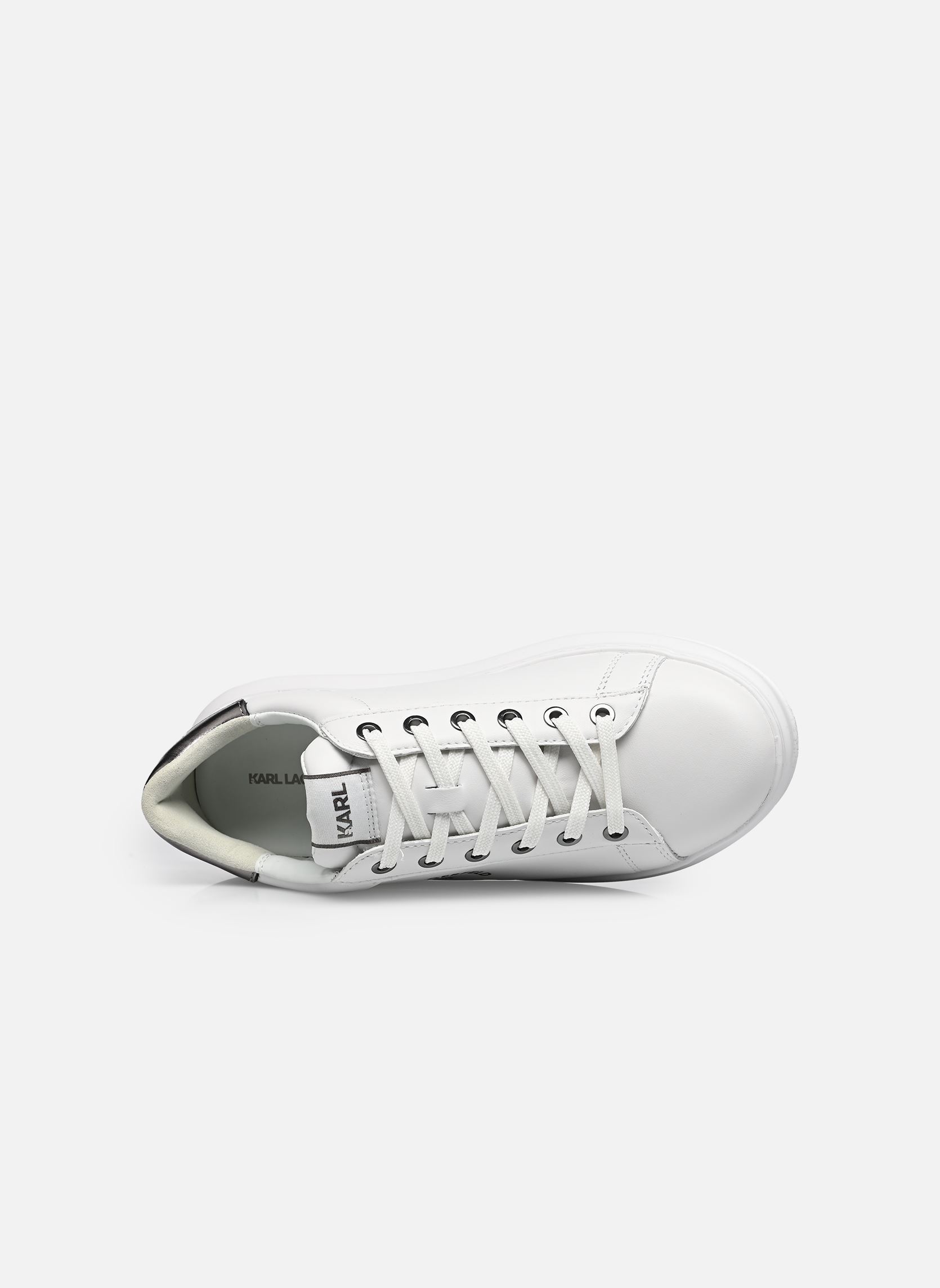 Baskets compensées KAPRI Maison Karl Lace N femme blanc Karl Lagerfeld Baskets compensées KAPRI Maison Karl Lace N femme blanc White Lthr W/Silver