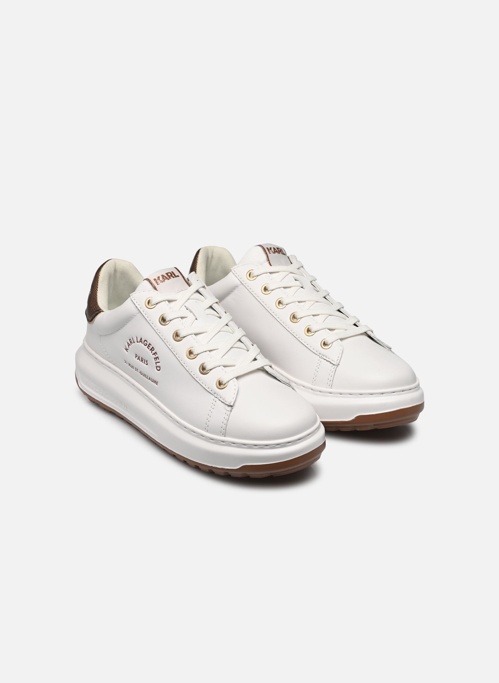 Niedrige Sneaker KAPRI LUG Maison Metalmesh Tab damen weiß Karl Lagerfeld Niedrige Sneaker KAPRI LUG Maison Metalmesh Tab damen weiß White Lthr w/Bronze