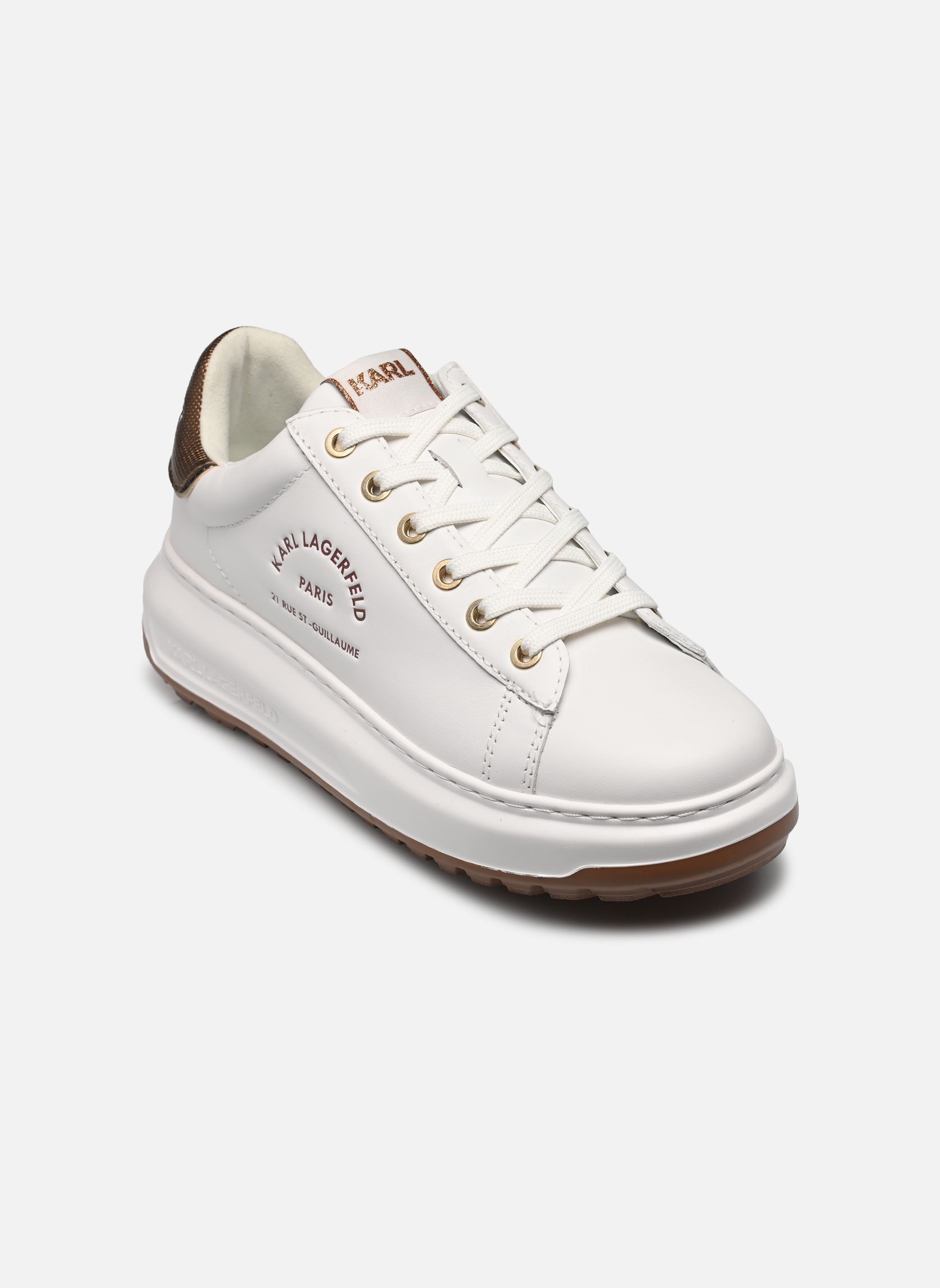 Niedrige Sneaker KAPRI LUG Maison Metalmesh Tab damen weiß Karl Lagerfeld Niedrige Sneaker KAPRI LUG Maison Metalmesh Tab damen weiß White Lthr w/Bronze