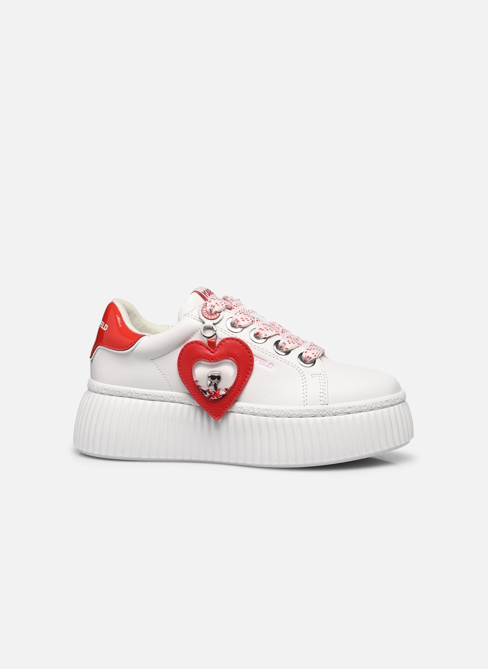 Baskets basses KREEPER LO Valentine Pendant femme blanc Karl Lagerfeld Baskets basses KREEPER LO Valentine Pendant femme blanc White Lthr w/Red