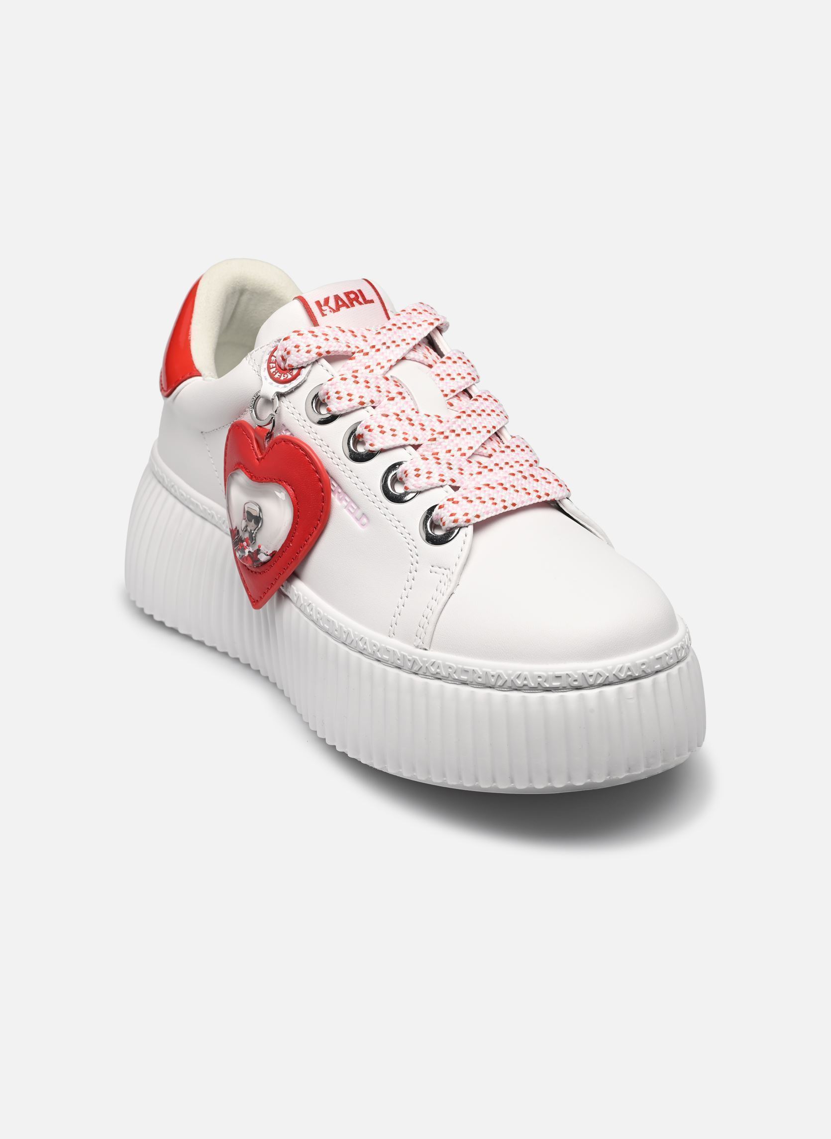 Baskets basses KREEPER LO Valentine Pendant femme blanc Karl Lagerfeld Baskets basses KREEPER LO Valentine Pendant femme blanc White Lthr w/Red