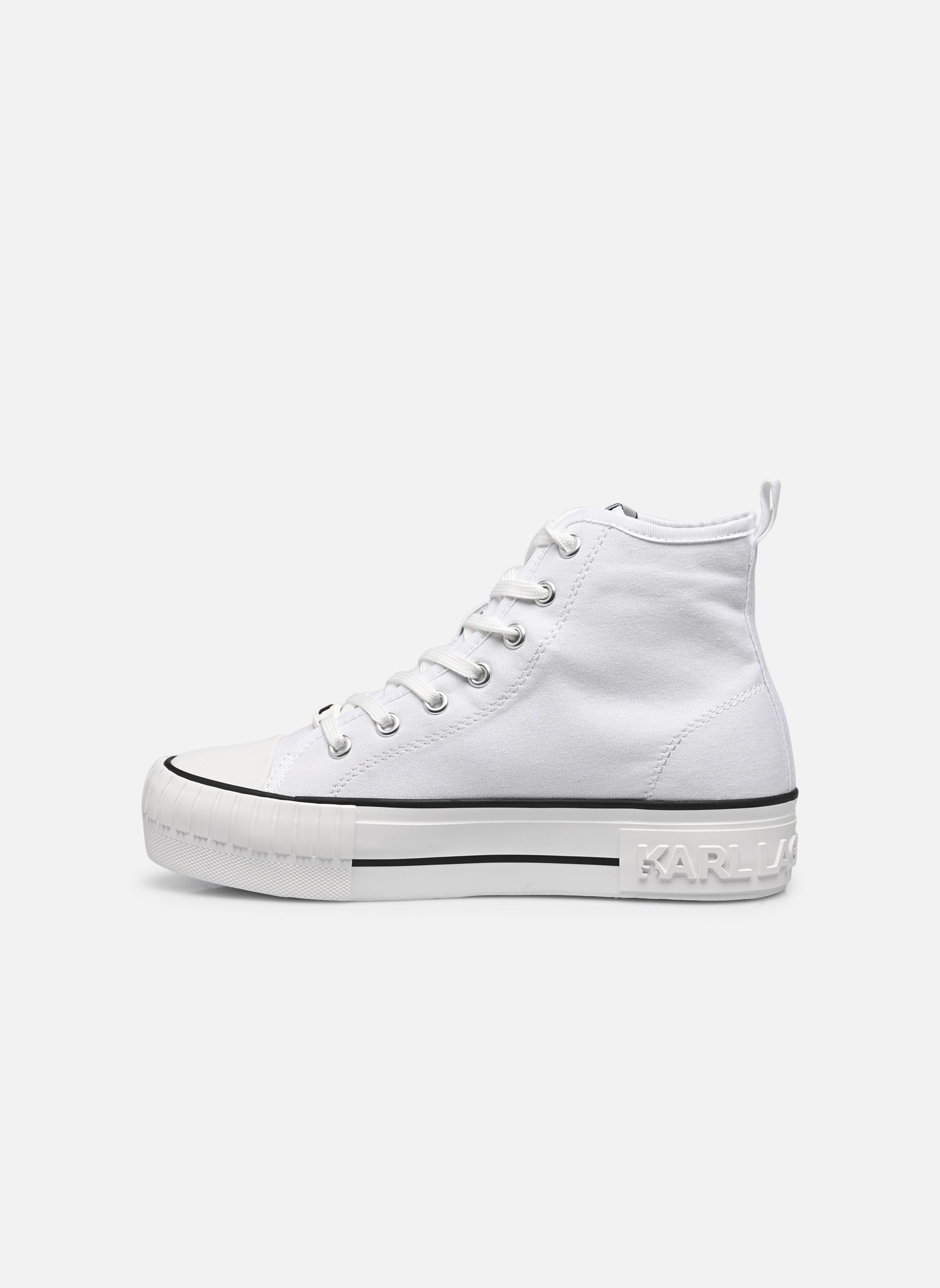 Baskets montantes KAMPUS MAX NFT Patch Hi Lace femme blanc Karl Lagerfeld Baskets montantes KAMPUS MAX NFT Patch Hi Lace femme blanc WHITE CANVAS