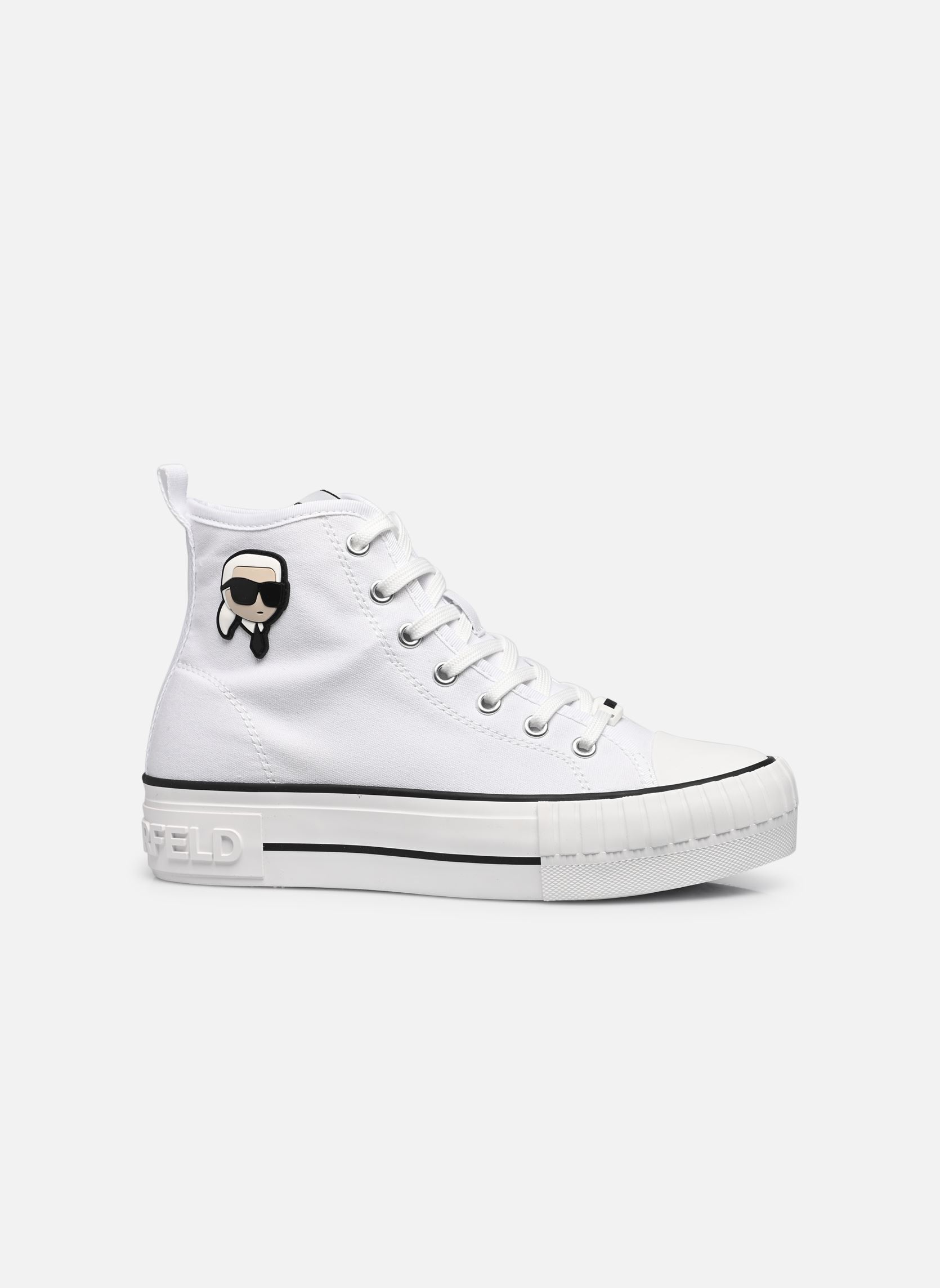 Baskets montantes KAMPUS MAX NFT Patch Hi Lace femme blanc Karl Lagerfeld Baskets montantes KAMPUS MAX NFT Patch Hi Lace femme blanc WHITE CANVAS