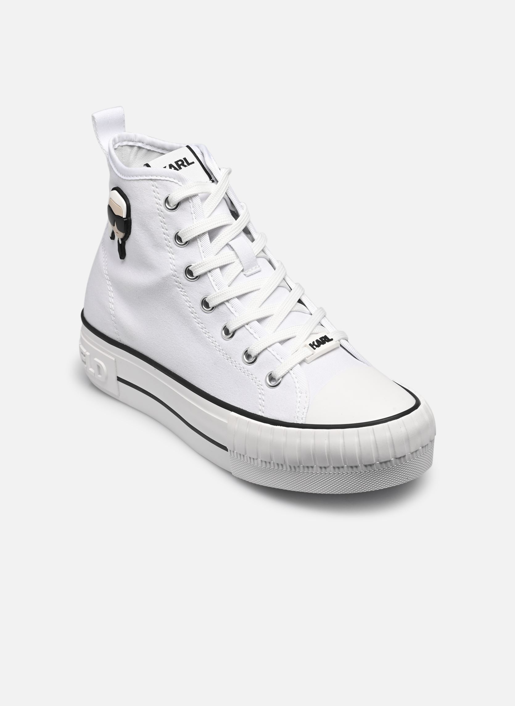 Baskets montantes KAMPUS MAX NFT Patch Hi Lace femme blanc Karl Lagerfeld Baskets montantes KAMPUS MAX NFT Patch Hi Lace femme blanc WHITE CANVAS