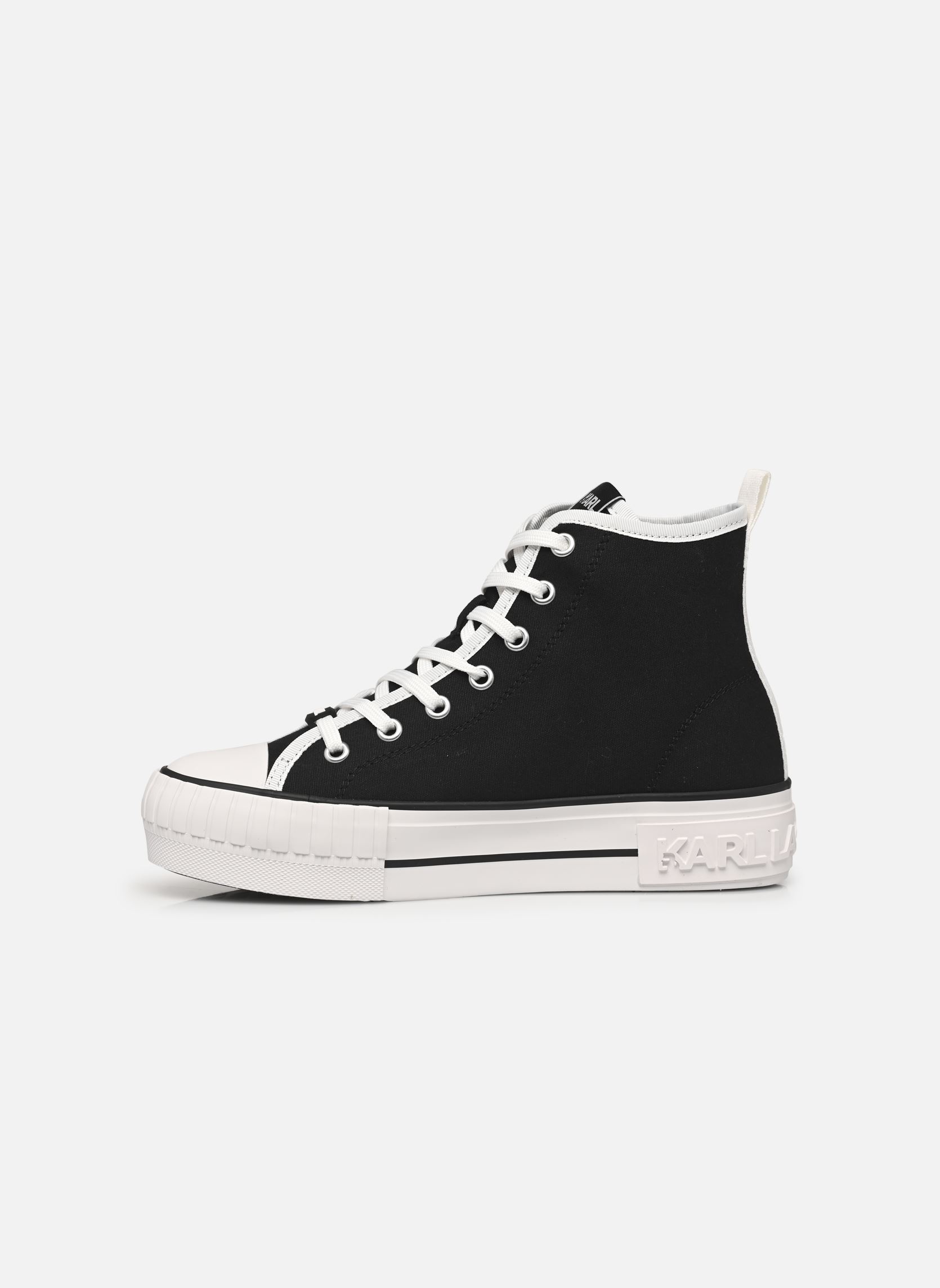 Baskets montantes KAMPUS MAX NFT Patch Hi Lace femme noir Karl Lagerfeld Baskets montantes KAMPUS MAX NFT Patch Hi Lace femme noir Black Canvas