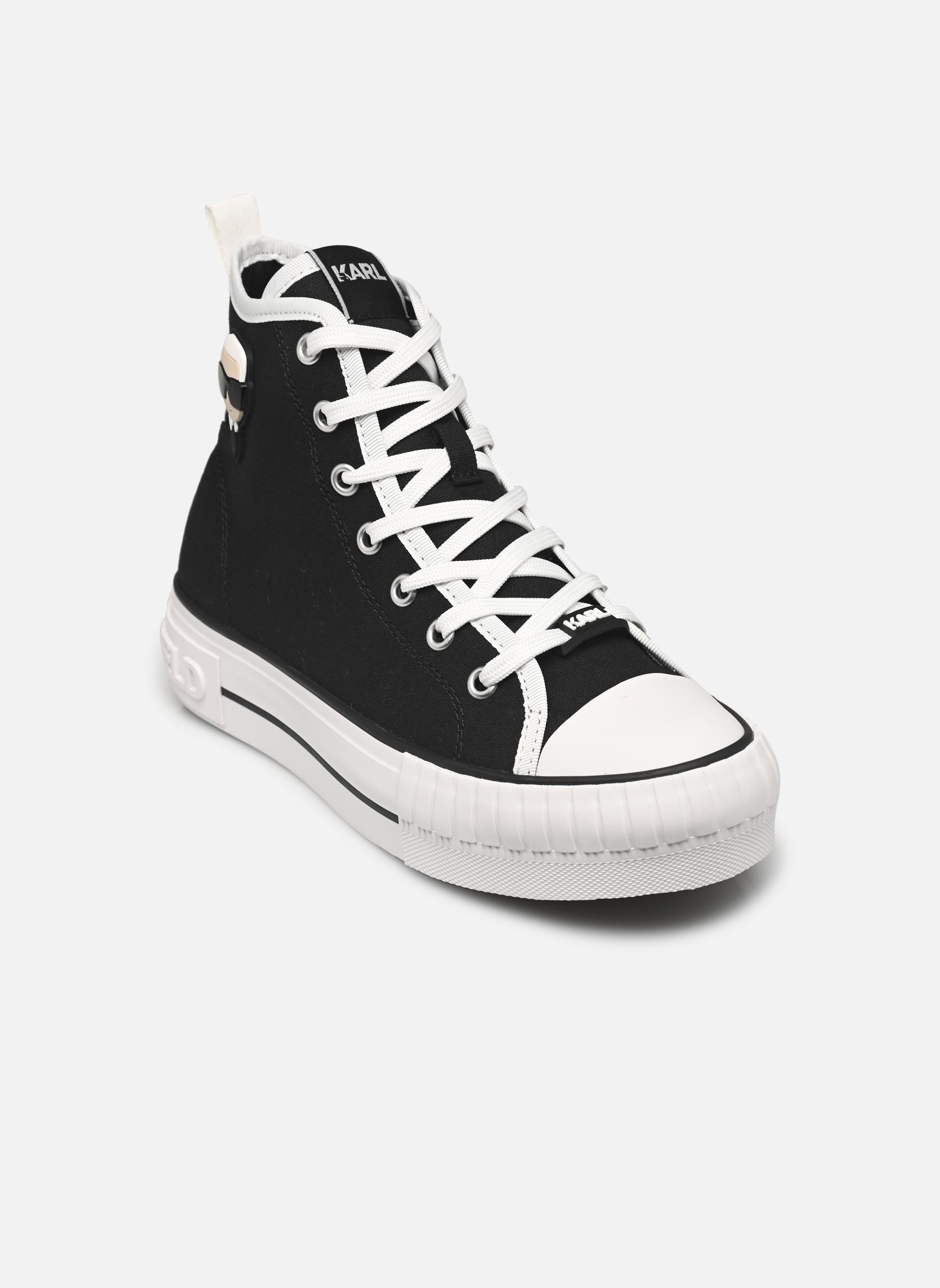 Baskets montantes KAMPUS MAX NFT Patch Hi Lace femme noir Karl Lagerfeld Baskets montantes KAMPUS MAX NFT Patch Hi Lace femme noir Black Canvas