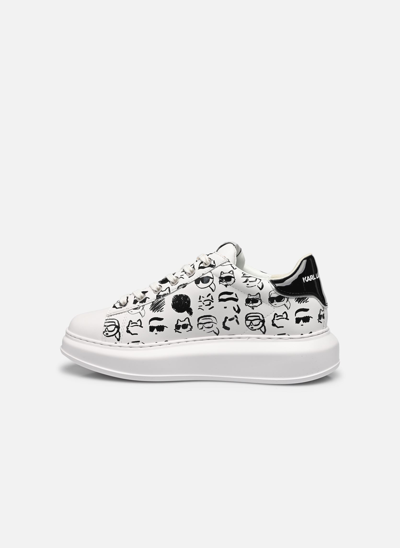 Lage sneakers KAPRI Twin NFT Graffiti dames wit Karl Lagerfeld Lage sneakers KAPRI Twin NFT Graffiti dames wit White Lthr W/Black