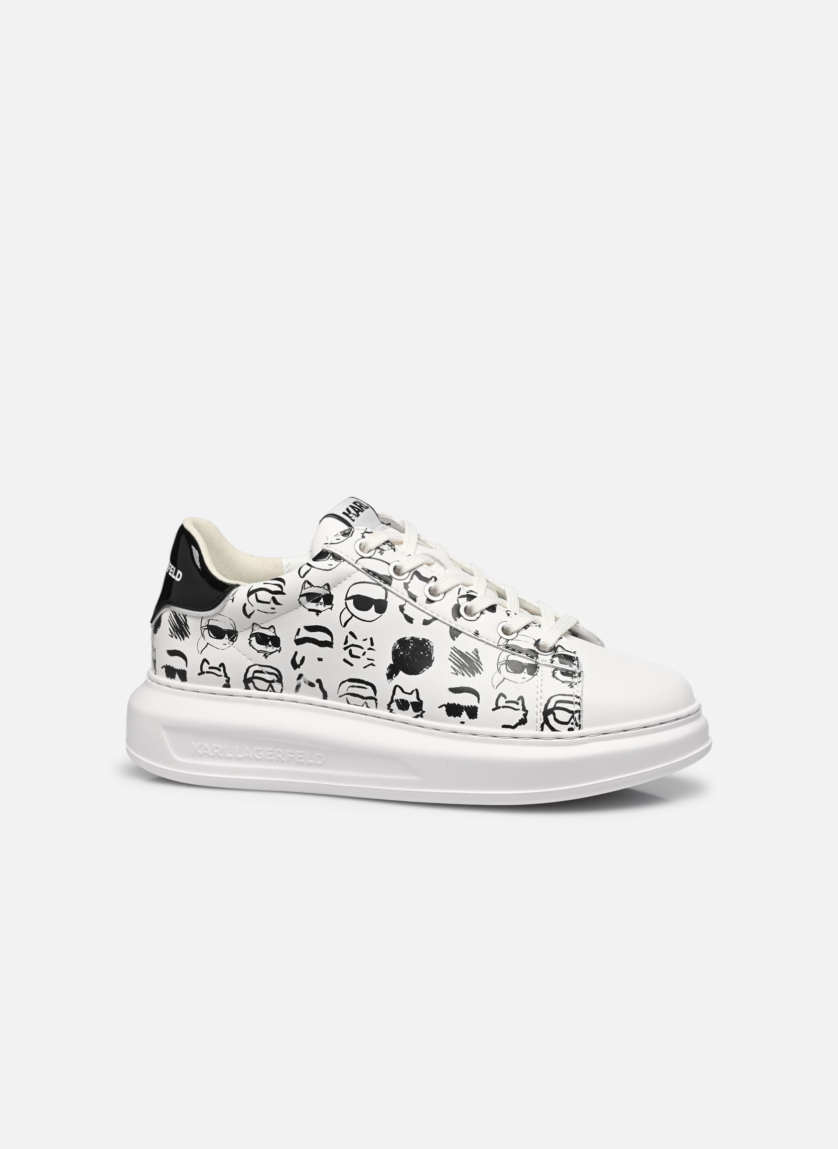 Lage sneakers KAPRI Twin NFT Graffiti dames wit Karl Lagerfeld Lage sneakers KAPRI Twin NFT Graffiti dames wit White Lthr W/Black