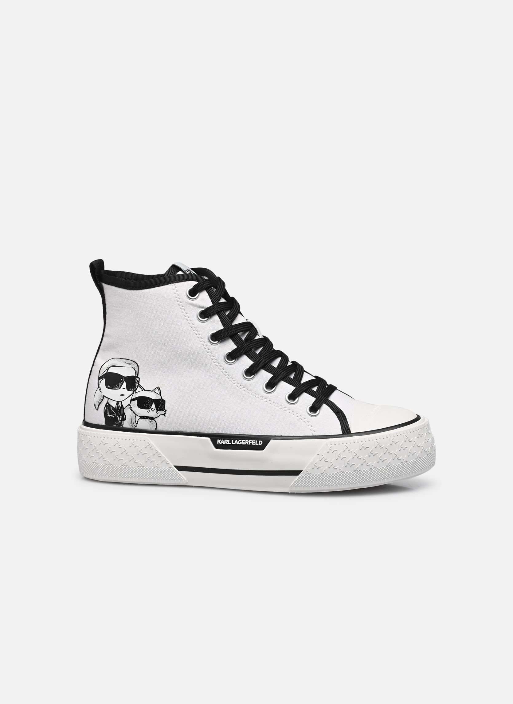 Print sneakers KAMPUS MAX III Twin NFT Hi Top dames wit Karl Lagerfeld Print sneakers KAMPUS MAX III Twin NFT Hi Top dames wit White canvas