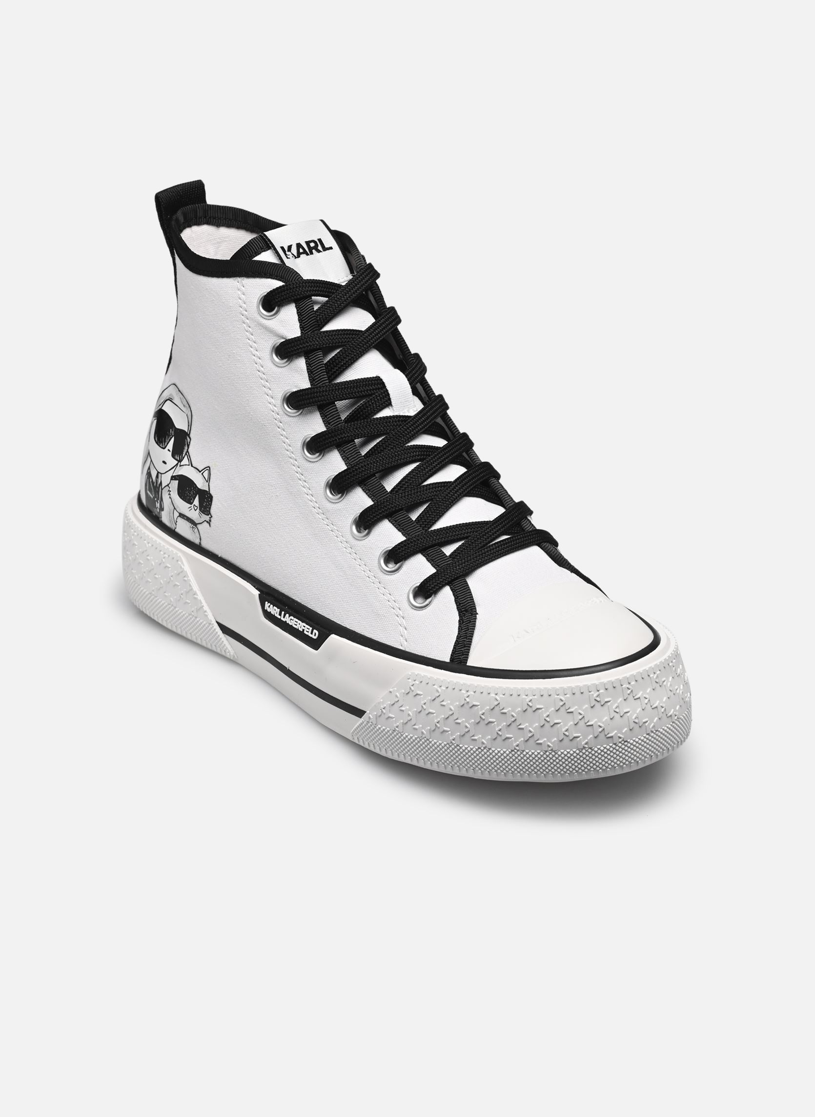 Print sneakers KAMPUS MAX III Twin NFT Hi Top dames wit Karl Lagerfeld Print sneakers KAMPUS MAX III Twin NFT Hi Top dames wit White canvas