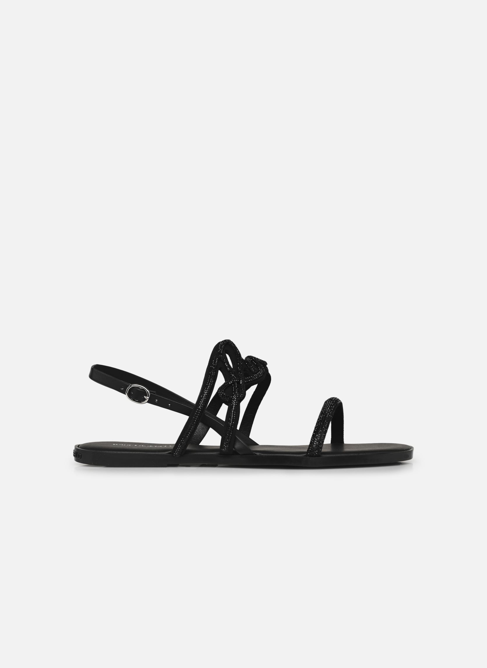 Sandales plates OLYMPIA Karl Signia Slide femme noir Karl Lagerfeld Sandales plates OLYMPIA Karl Signia Slide femme noir Black Glitter Mono