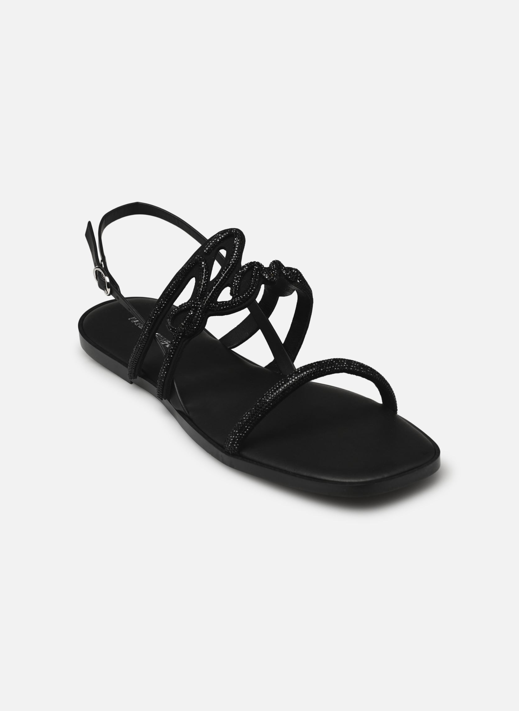 Sandales plates OLYMPIA Karl Signia Slide femme noir Karl Lagerfeld Sandales plates OLYMPIA Karl Signia Slide femme noir Black Glitter Mono