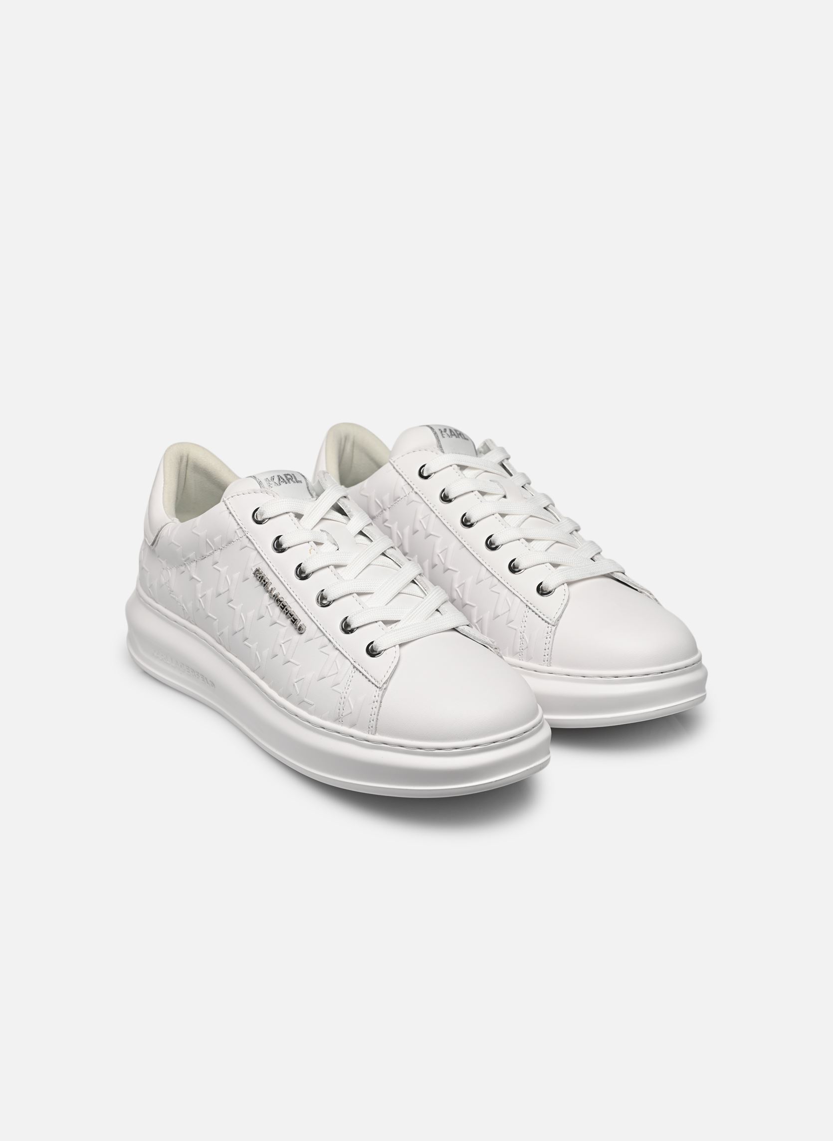Baskets basses KAPRI MENS Monogram Emboss Lo N homme blanc Karl Lagerfeld Baskets basses KAPRI MENS Monogram Emboss Lo N homme blanc White Lthr / Mono