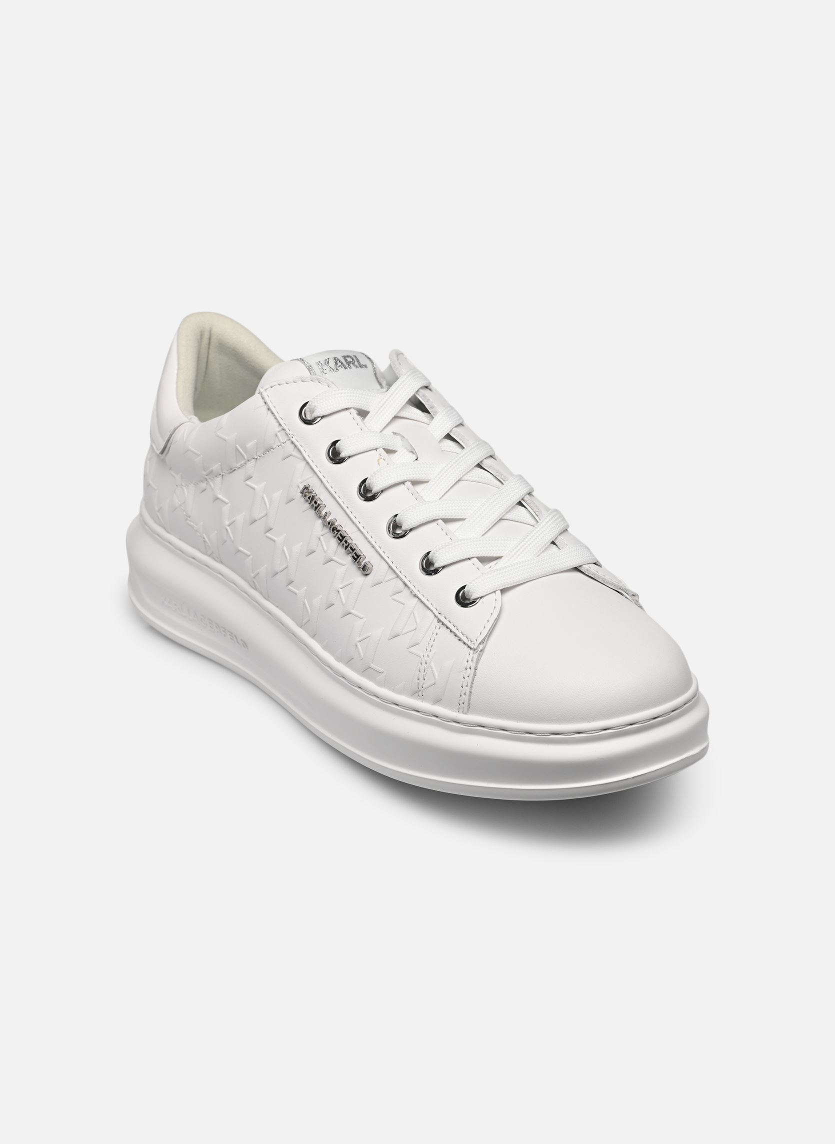 Baskets basses KAPRI MENS Monogram Emboss Lo N homme blanc Karl Lagerfeld Baskets basses KAPRI MENS Monogram Emboss Lo N homme blanc White Lthr / Mono