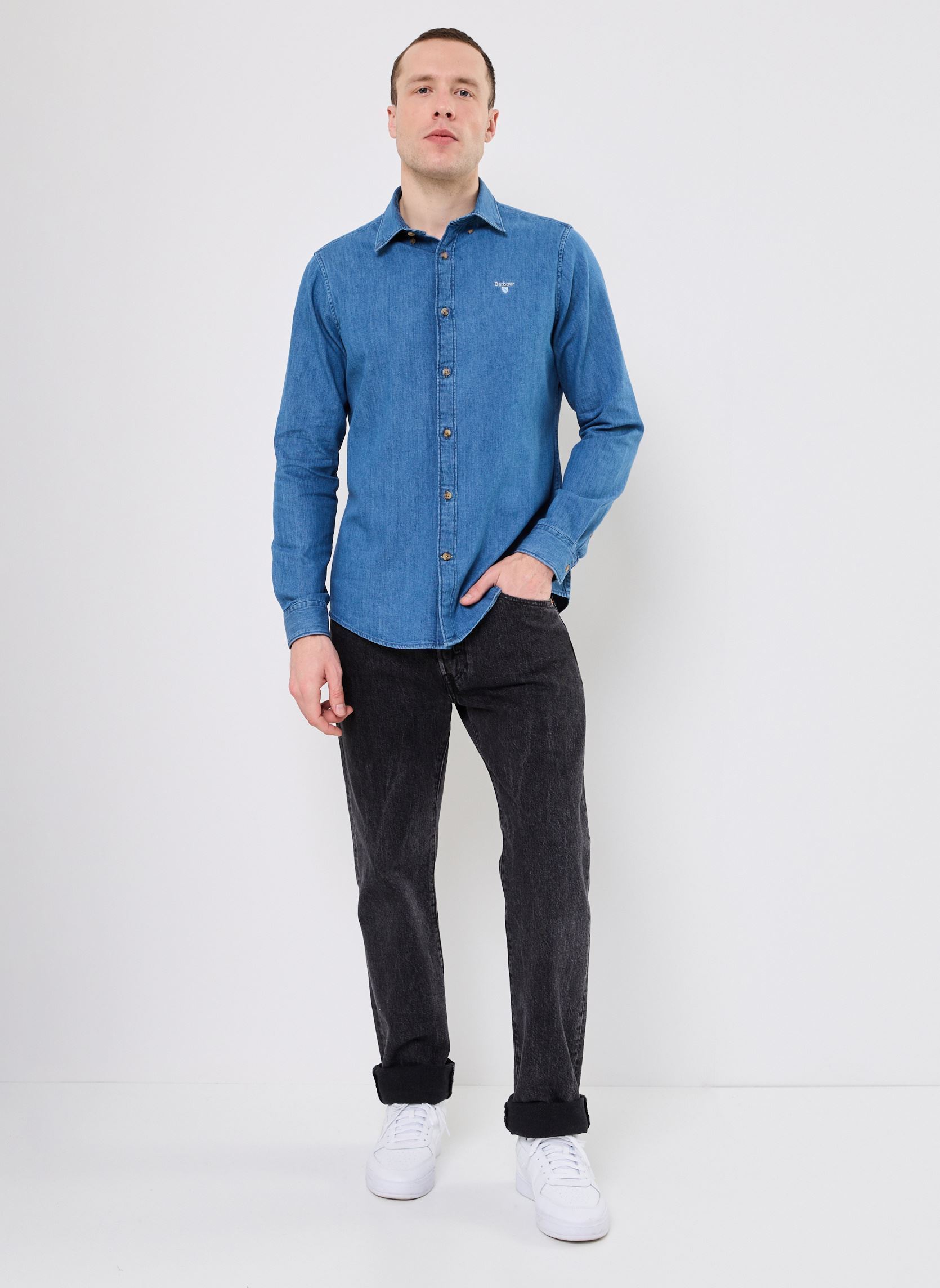 Chemises CHAMBRAY CREST TAILORED FIT SHIRT homme bleu Barbour Chemises CHAMBRAY CREST TAILORED FIT SHIRT homme bleu CHAMBRAY