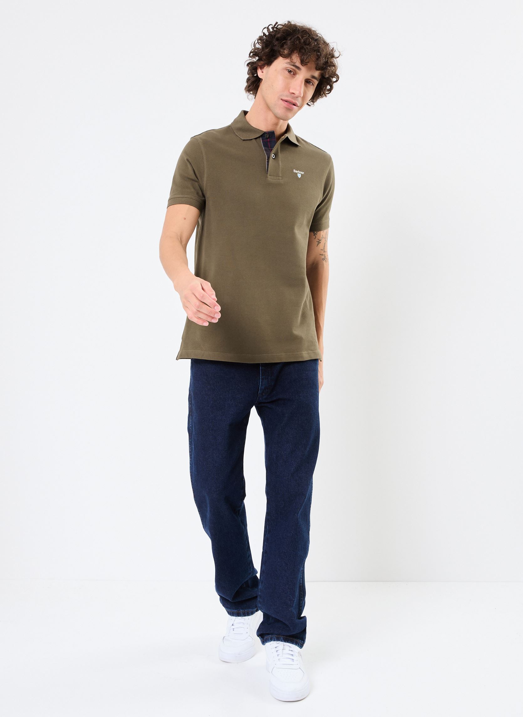 Polos manches courtes TARTAN PIQUE POLO SHIRT homme vert Barbour Polos manches courtes TARTAN PIQUE POLO SHIRT homme vert DARK OLIVE
