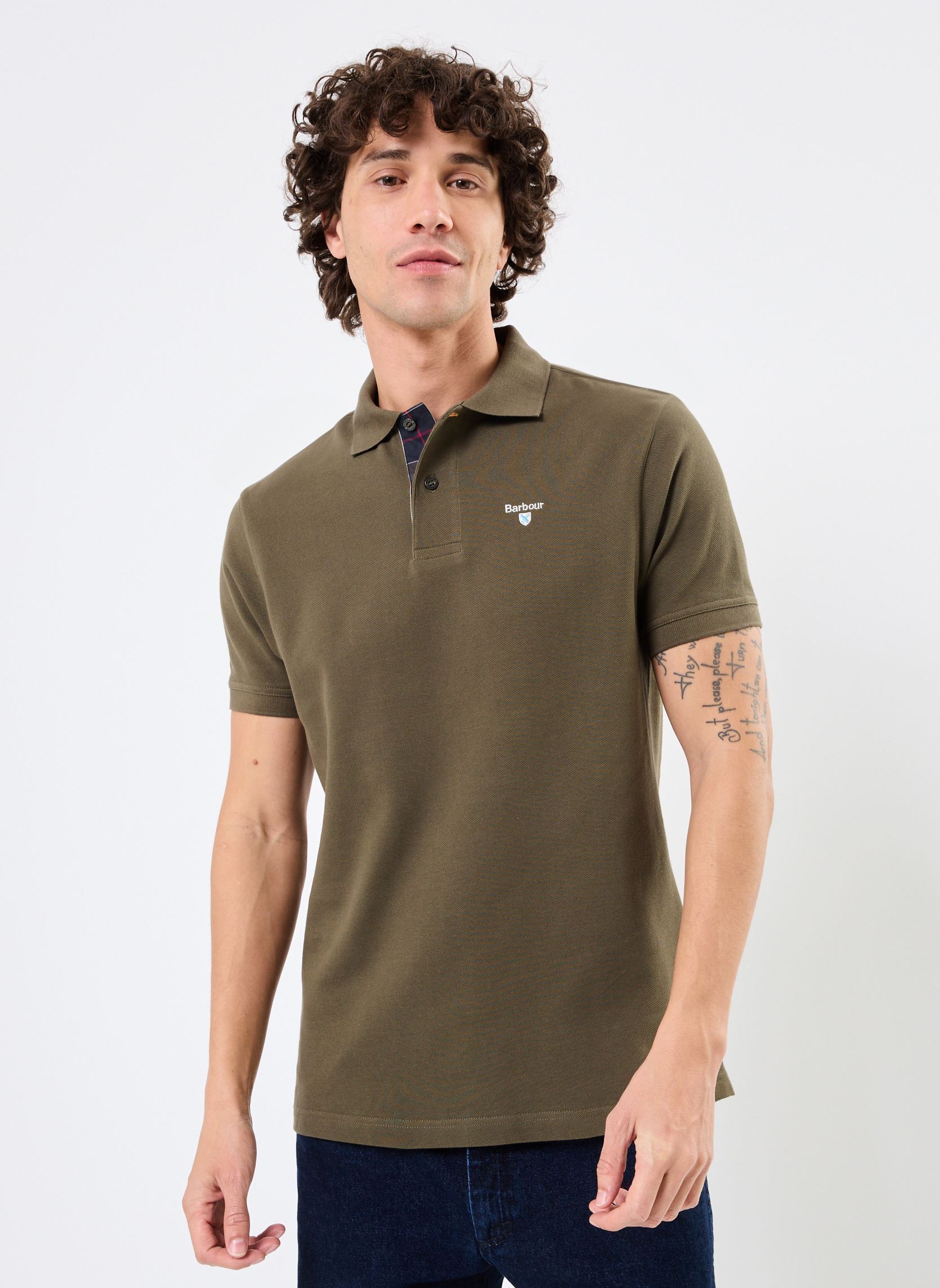 Polos manches courtes TARTAN PIQUE POLO SHIRT homme vert Barbour Polos manches courtes TARTAN PIQUE POLO SHIRT homme vert DARK OLIVE