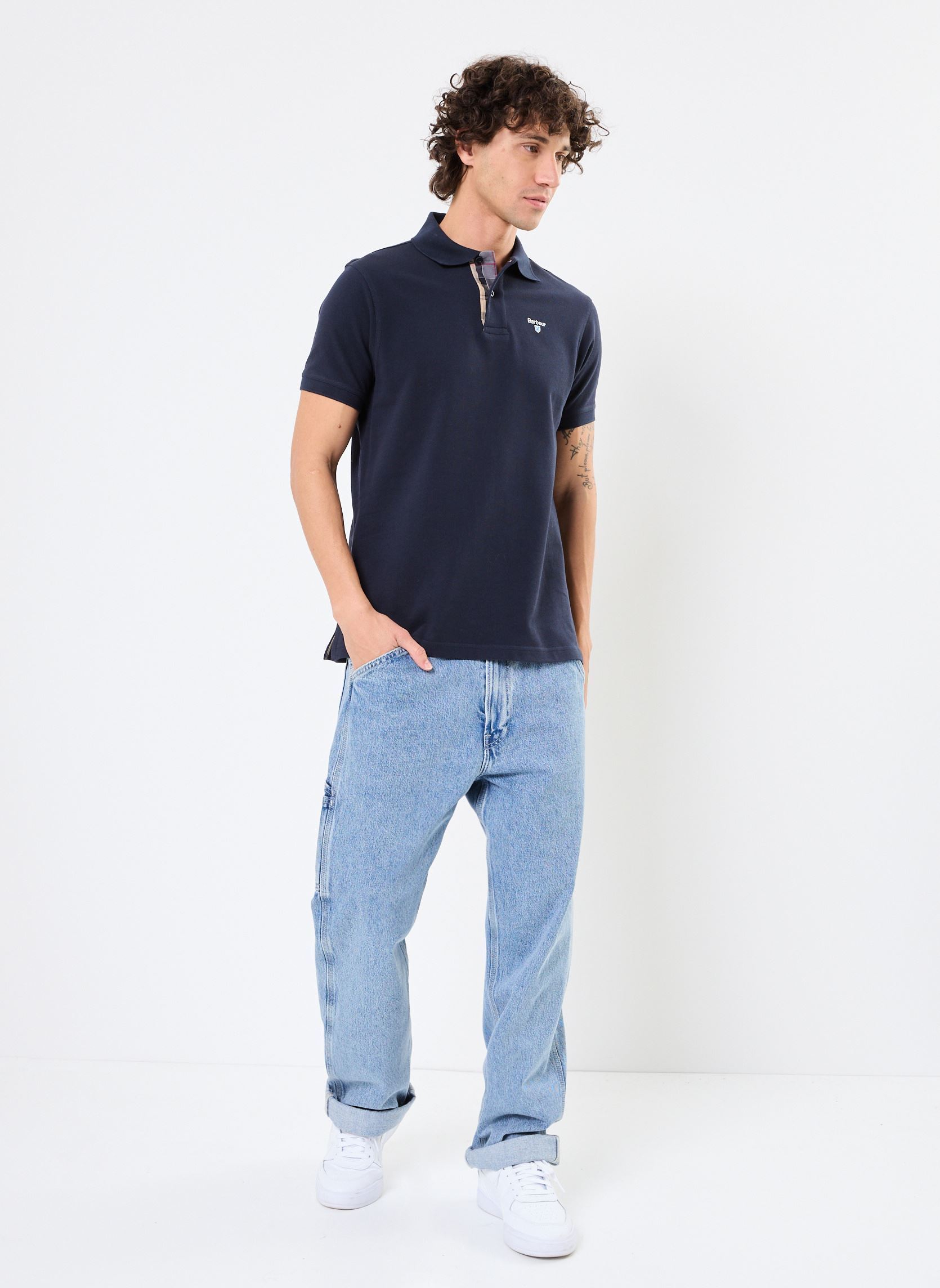 Polos manches courtes TARTAN PIQUE POLO SHIRT homme bleu Barbour Polos manches courtes TARTAN PIQUE POLO SHIRT homme bleu NEW NAVY
