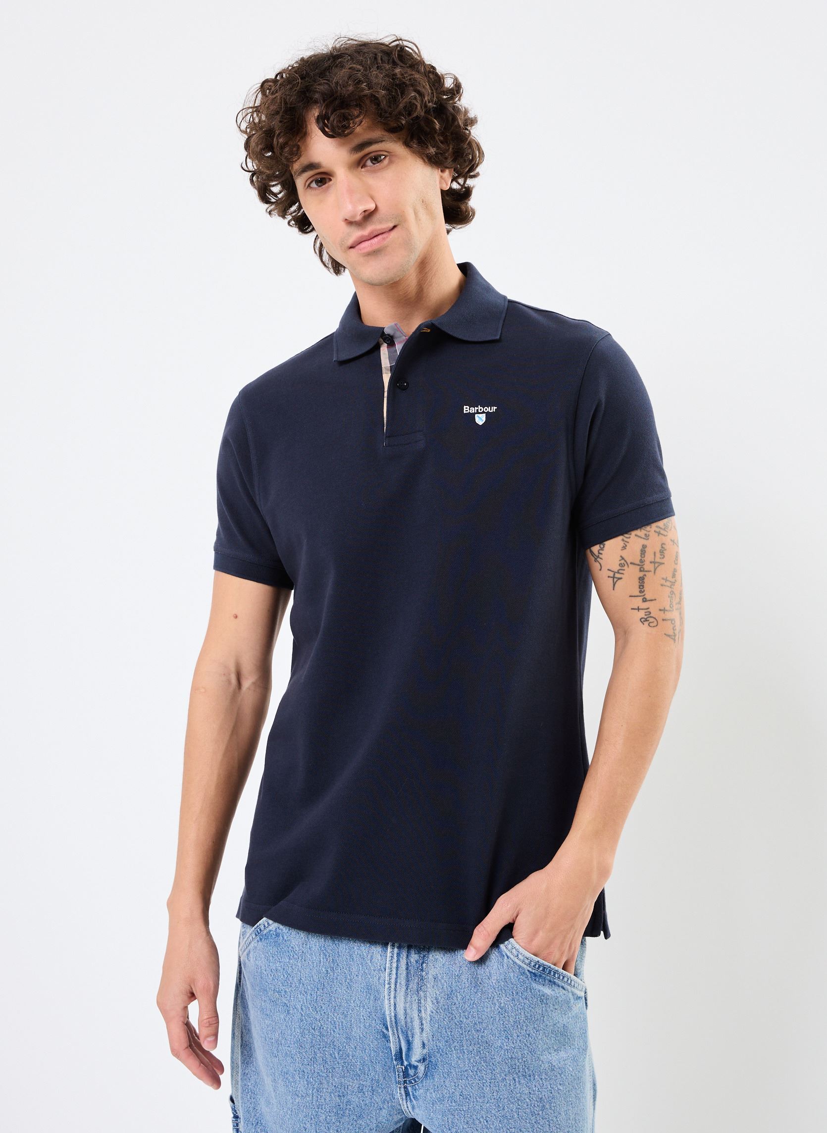 Polos manches courtes TARTAN PIQUE POLO SHIRT homme bleu Barbour Polos manches courtes TARTAN PIQUE POLO SHIRT homme bleu NEW NAVY