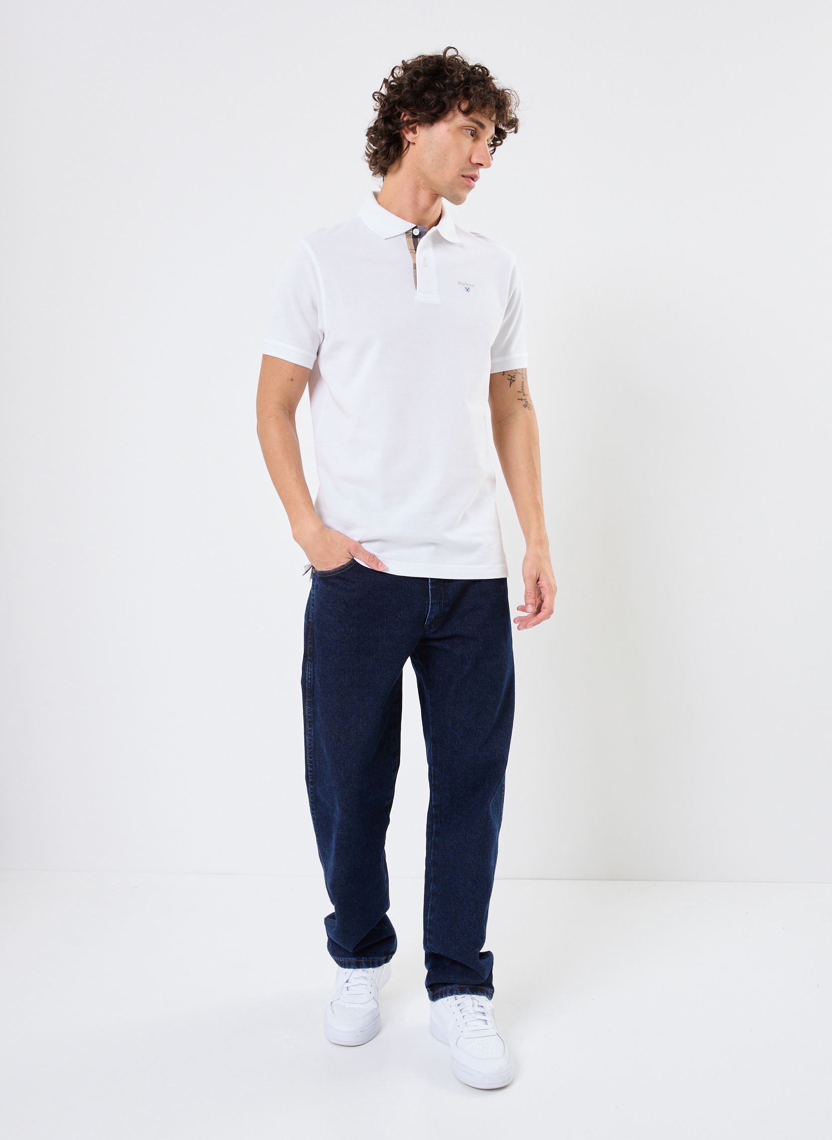 Polo a maniche corte TARTAN PIQUE POLO SHIRT uomo bianco Barbour Polo a maniche corte TARTAN PIQUE POLO SHIRT uomo bianco WHITE/DRESS