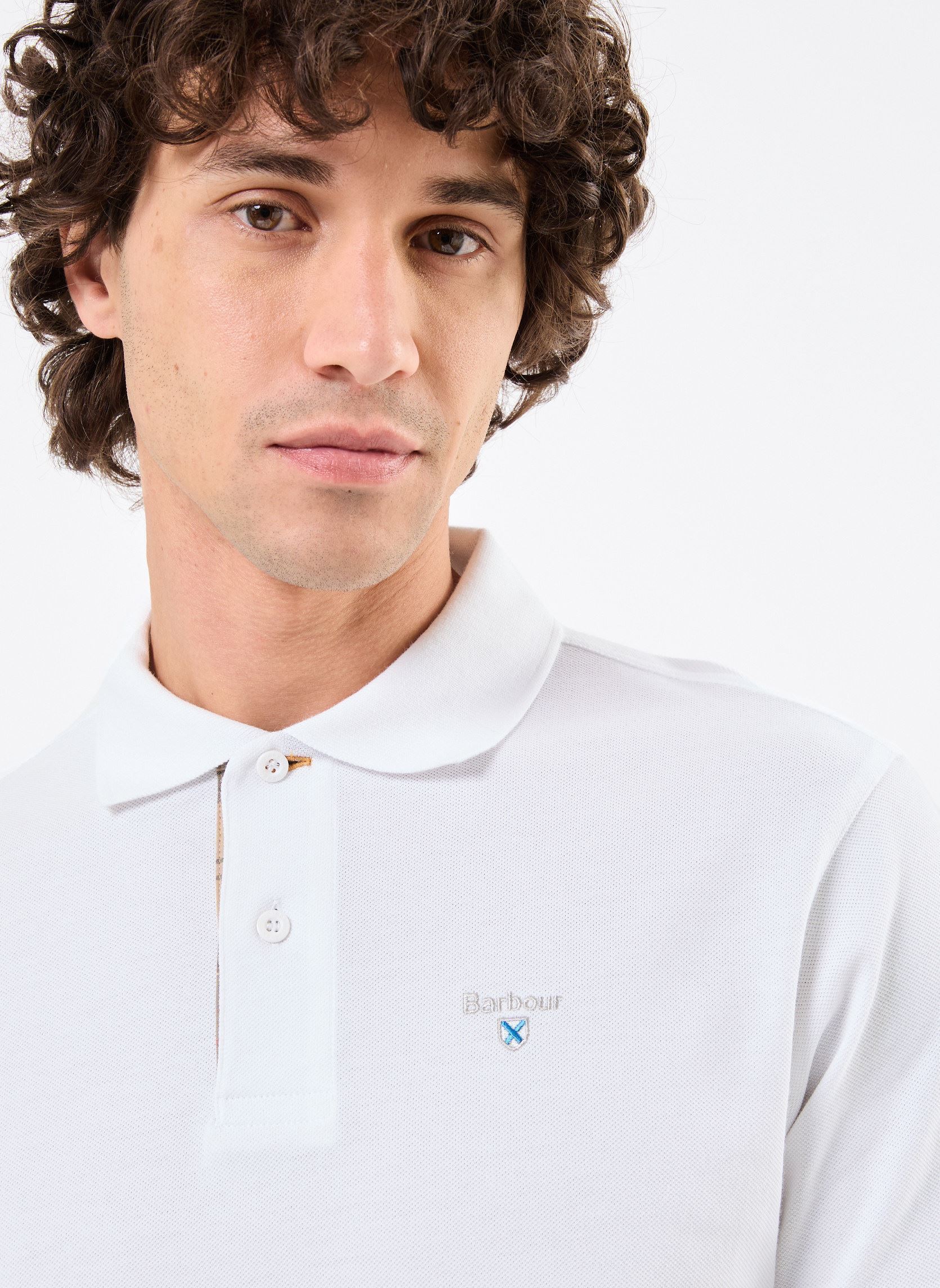 Polo a maniche corte TARTAN PIQUE POLO SHIRT uomo bianco Barbour Polo a maniche corte TARTAN PIQUE POLO SHIRT uomo bianco WHITE/DRESS