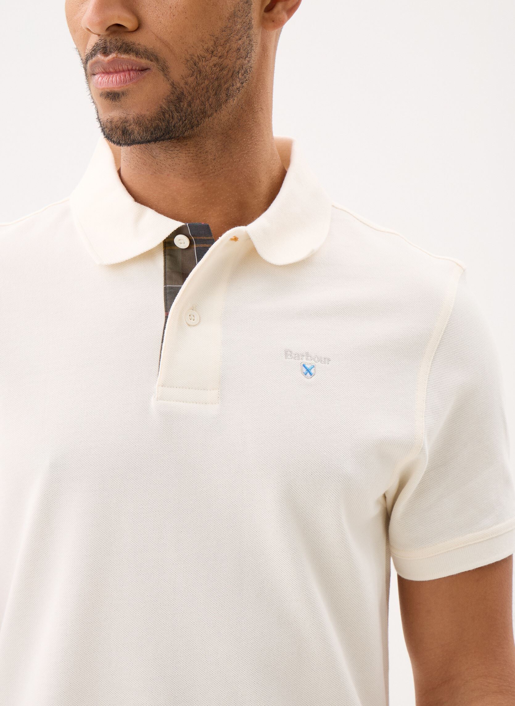 Kurzarm-Poloshirts TARTAN PIQUE POLO SHIRT herren weiß Barbour Kurzarm-Poloshirts TARTAN PIQUE POLO SHIRT herren weiß WHISPER WHITE/CLASSIC