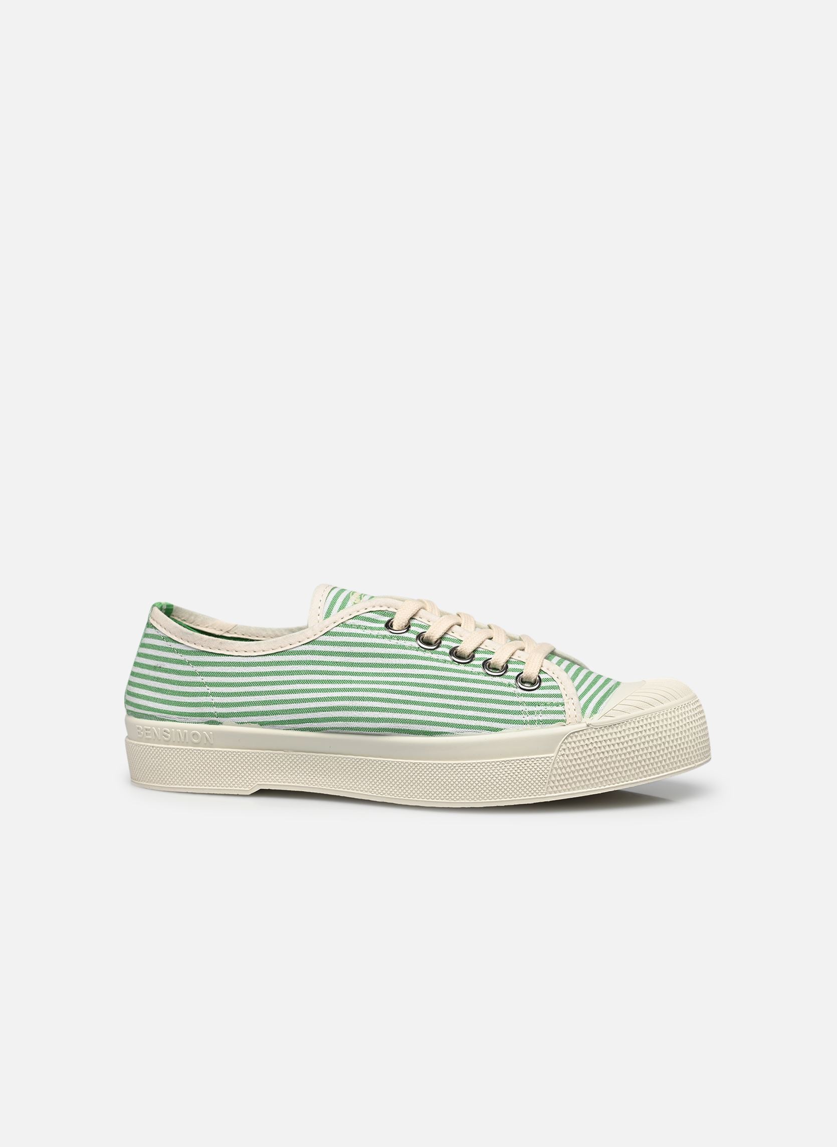Baskets toile Romy Femme Small Stripes femme vert Bensimon Baskets toile Romy Femme Small Stripes femme vert BASILIC