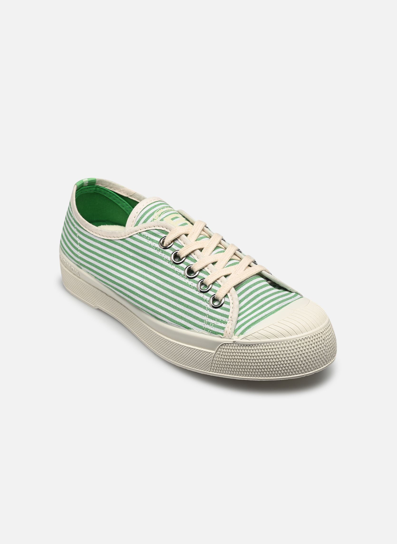 Baskets toile Romy Femme Small Stripes femme vert Bensimon Baskets toile Romy Femme Small Stripes femme vert BASILIC