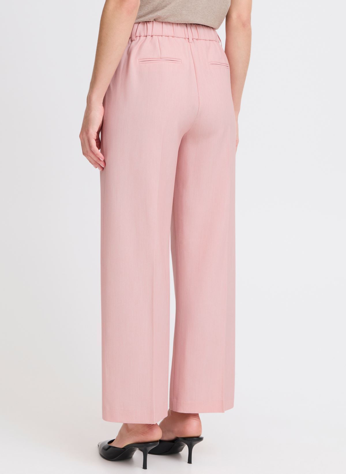 Pantaloni larghi BYDANTA WIDE LEG PANTS 2 CROPPED donna rosa B-Young Pantaloni larghi BYDANTA WIDE LEG PANTS 2 CROPPED donna rosa Roseate Spoonbill Melange