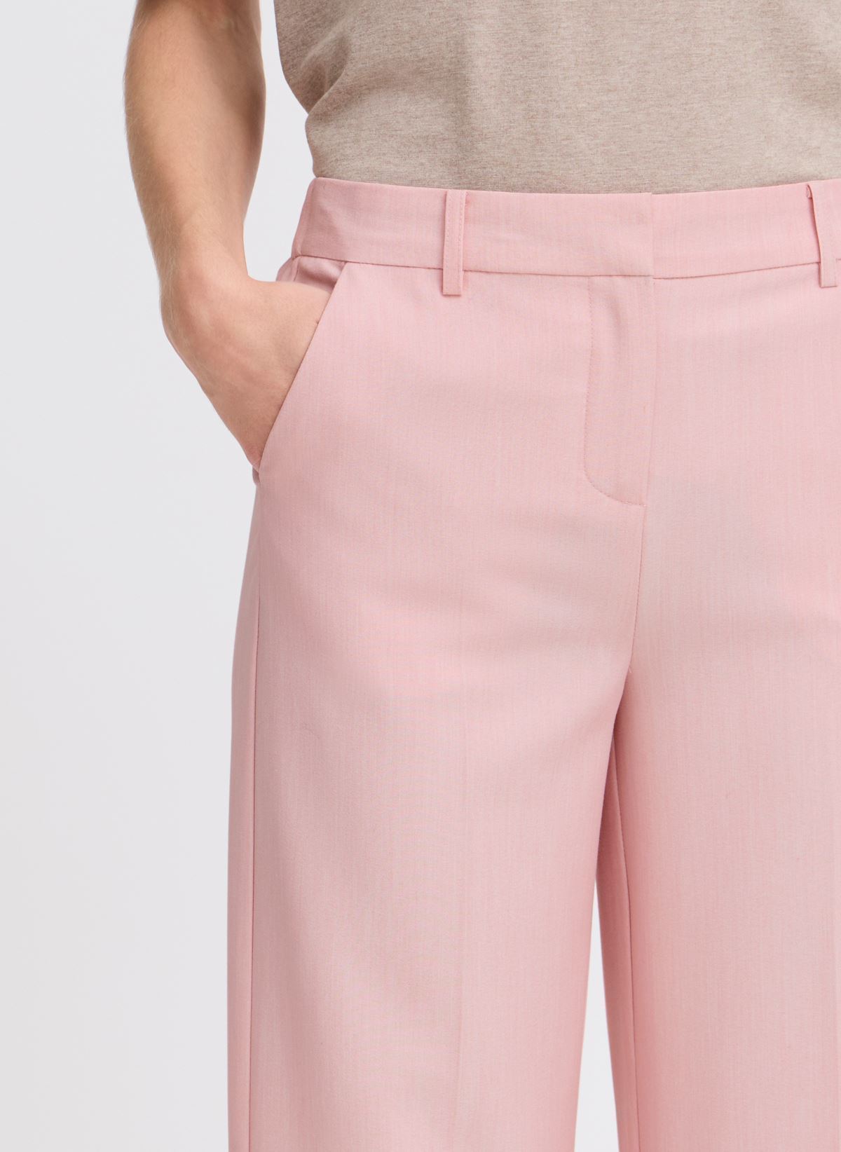 Pantaloni larghi BYDANTA WIDE LEG PANTS 2 CROPPED donna rosa B-Young Pantaloni larghi BYDANTA WIDE LEG PANTS 2 CROPPED donna rosa Roseate Spoonbill Melange