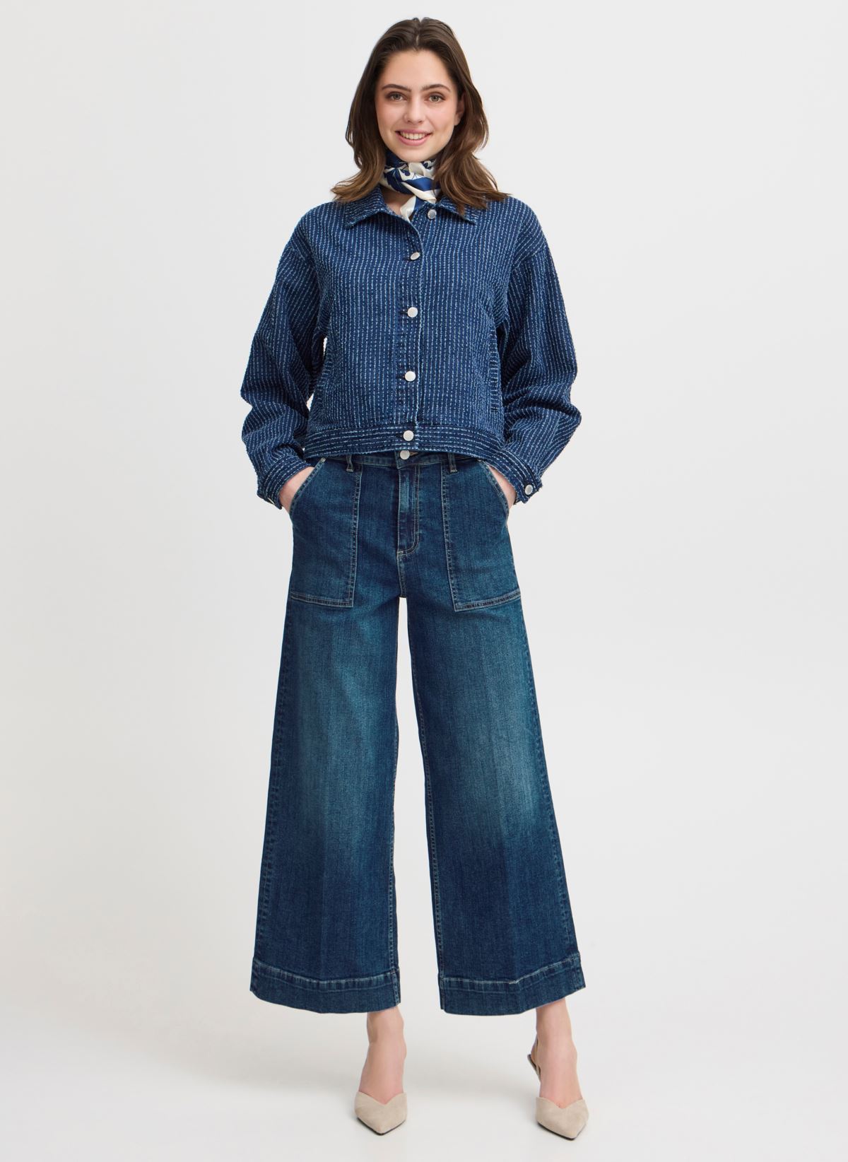 Wijde jeans / Flared Jeans BYKOMMA HW JEANS dames blauw B-Young Wijde jeans / Flared Jeans BYKOMMA HW JEANS dames blauw Mid Blue Denim