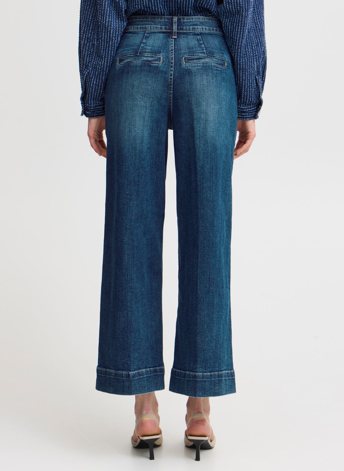 Wijde jeans / Flared Jeans BYKOMMA HW JEANS dames blauw B-Young Wijde jeans / Flared Jeans BYKOMMA HW JEANS dames blauw Mid Blue Denim