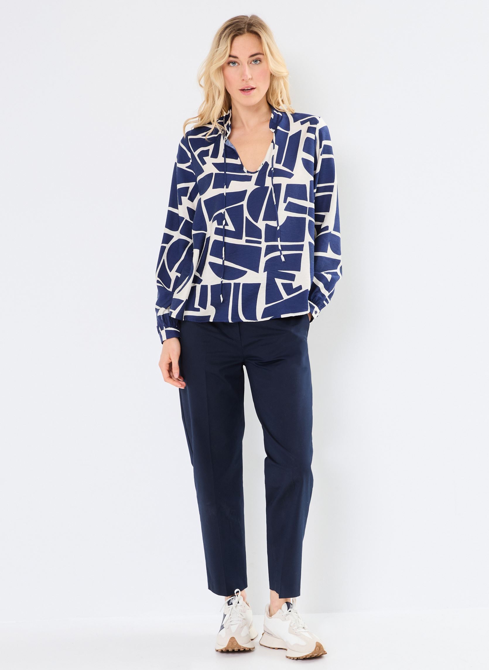 Bluse a maniche lunghe BYIHAMMA BLOUSE 2 donna blu B-Young Bluse a maniche lunghe BYIHAMMA BLOUSE 2 donna blu Med Blue Geo